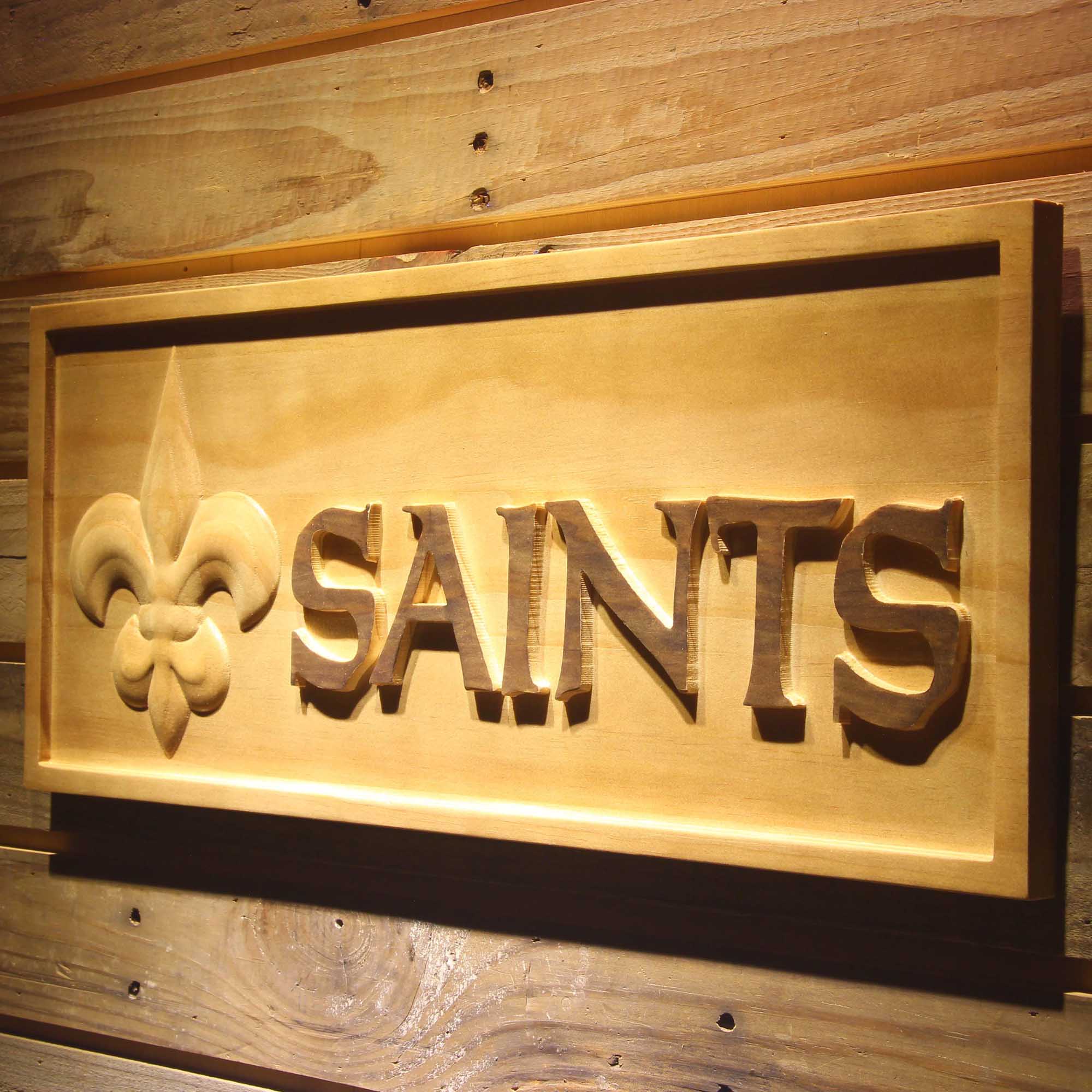 New Orleans Saints Football Man Cave Sport 3D Wooden Engrave Sign