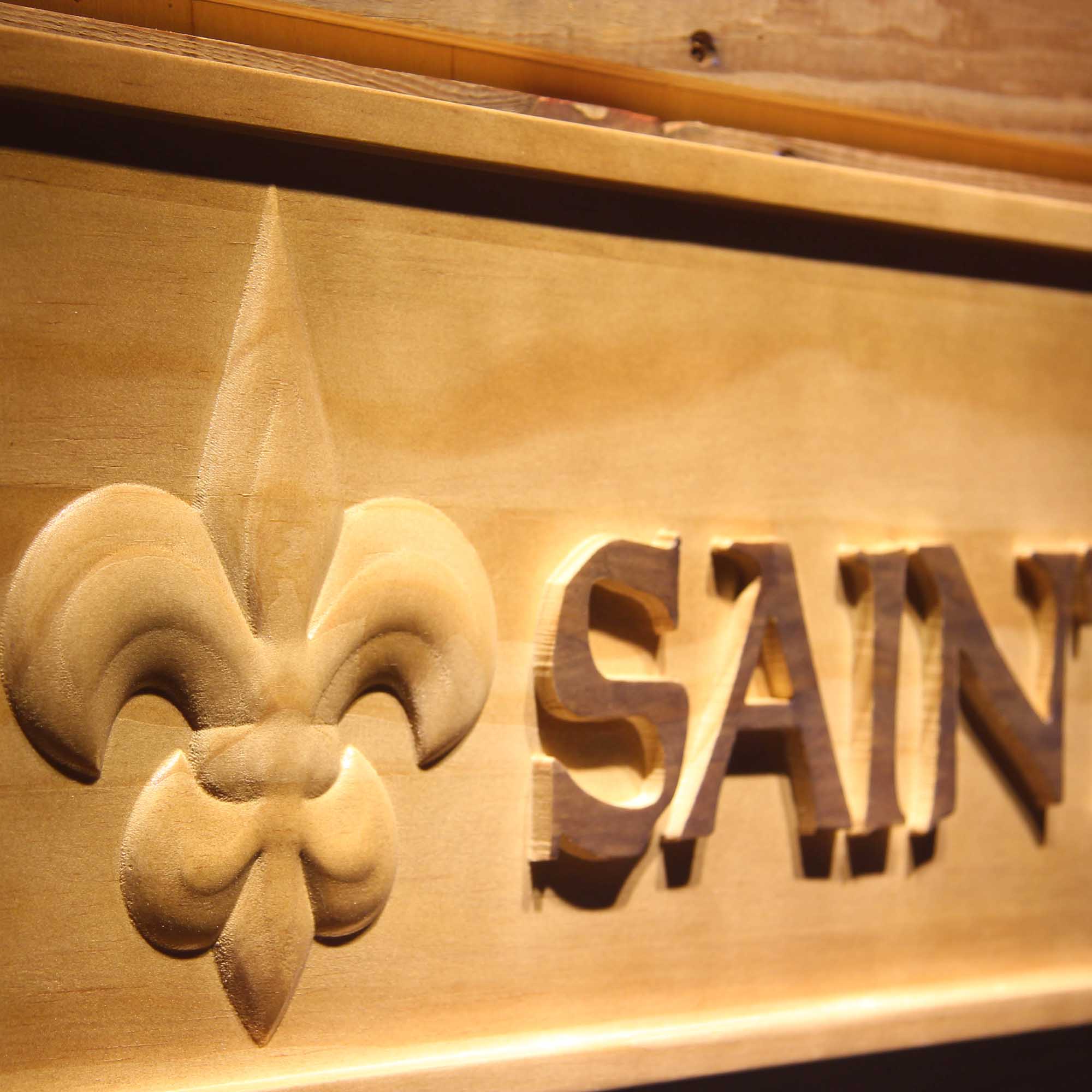 New Orleans Saints Football Man Cave Sport 3D Wooden Engrave Sign