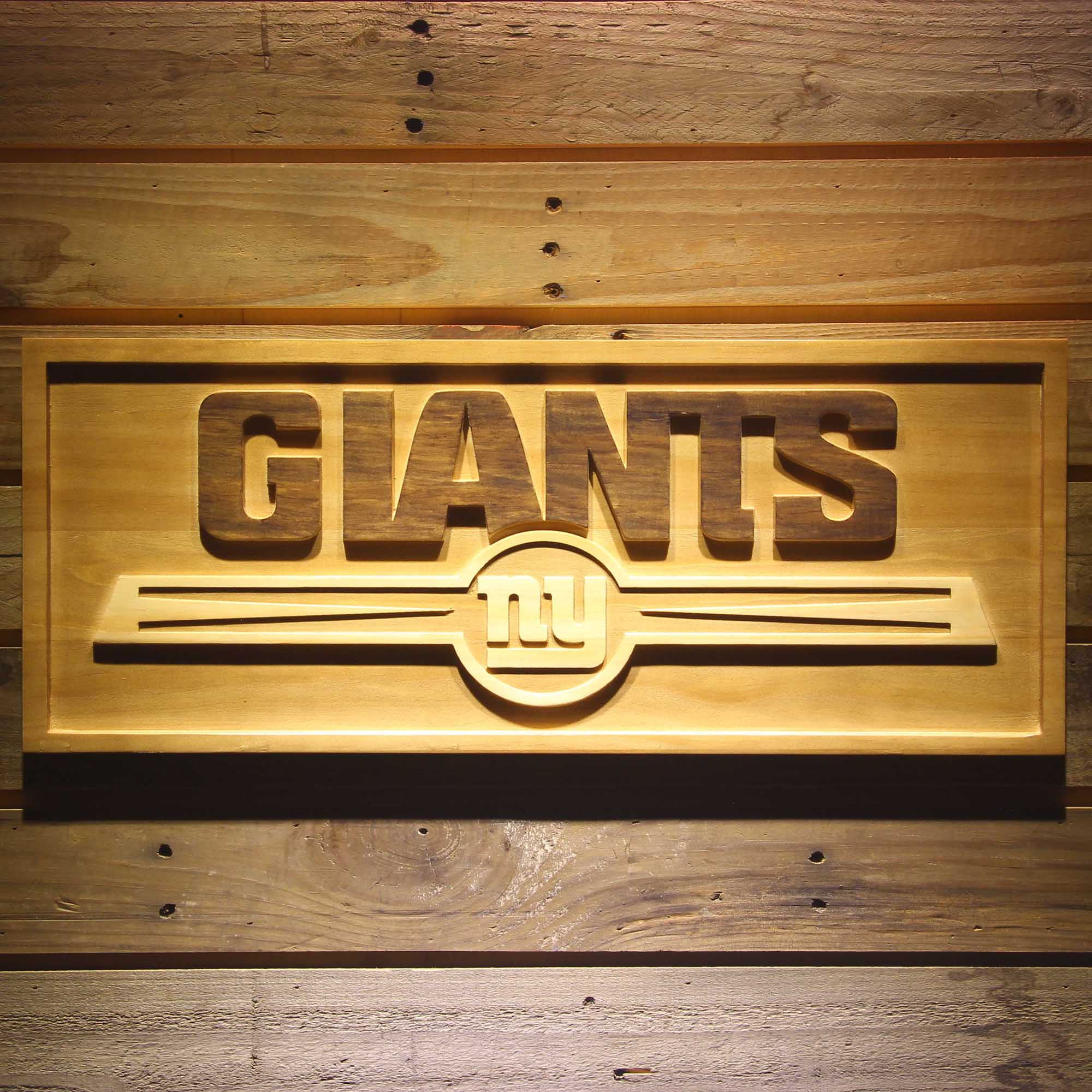 New York Giants Football Man Cave Sport 3D Wooden Engrave Sign