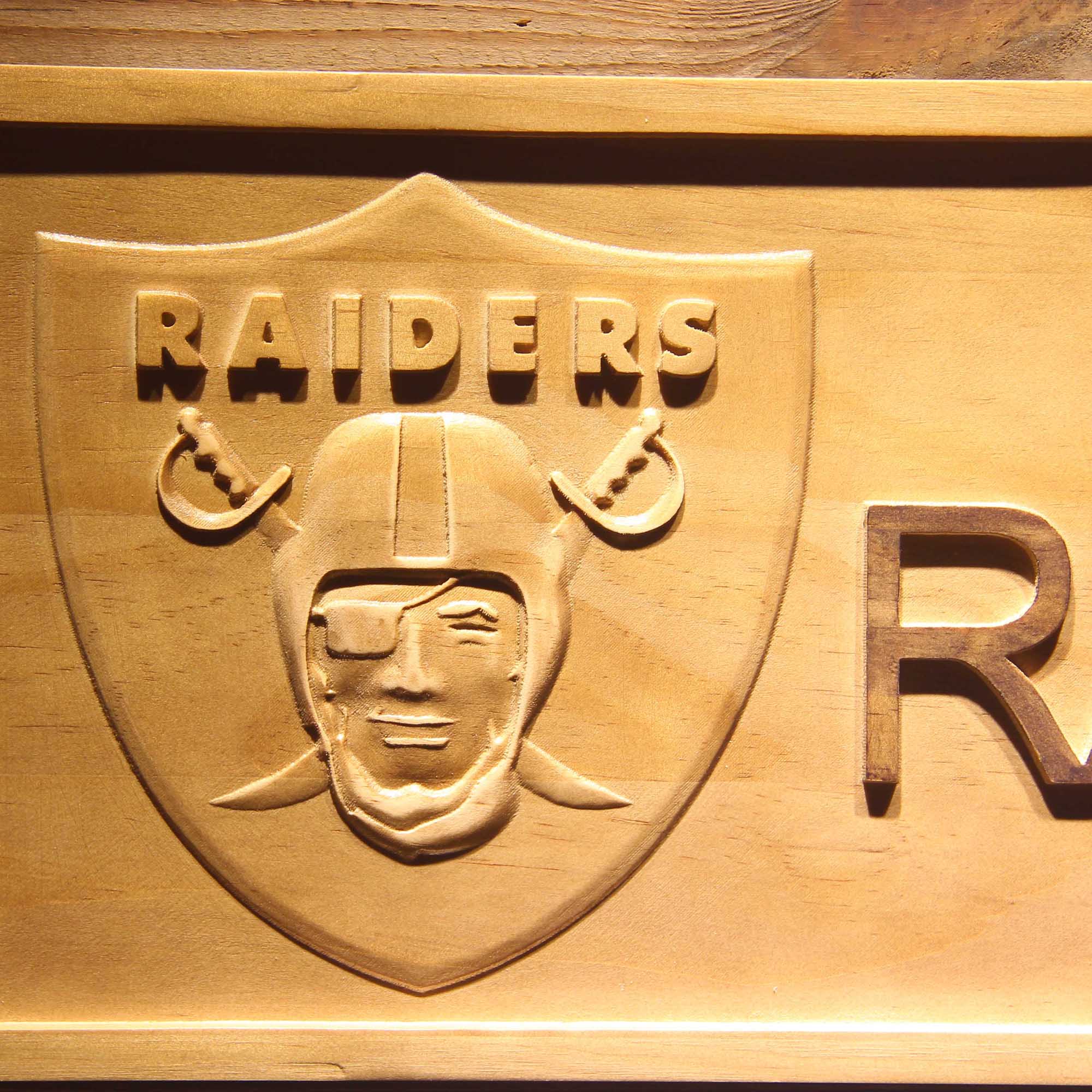 Oakland Raiders Football Man Cave Sport 3D Wooden Engrave Sign