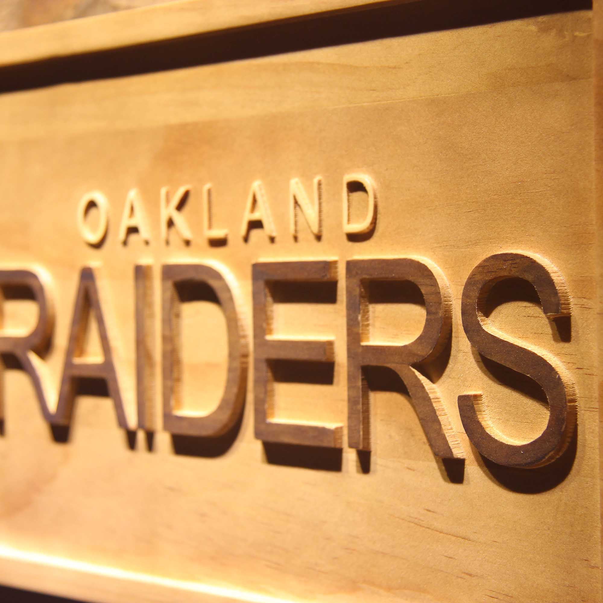 Oakland Raiders Football Man Cave Sport 3D Wooden Engrave Sign