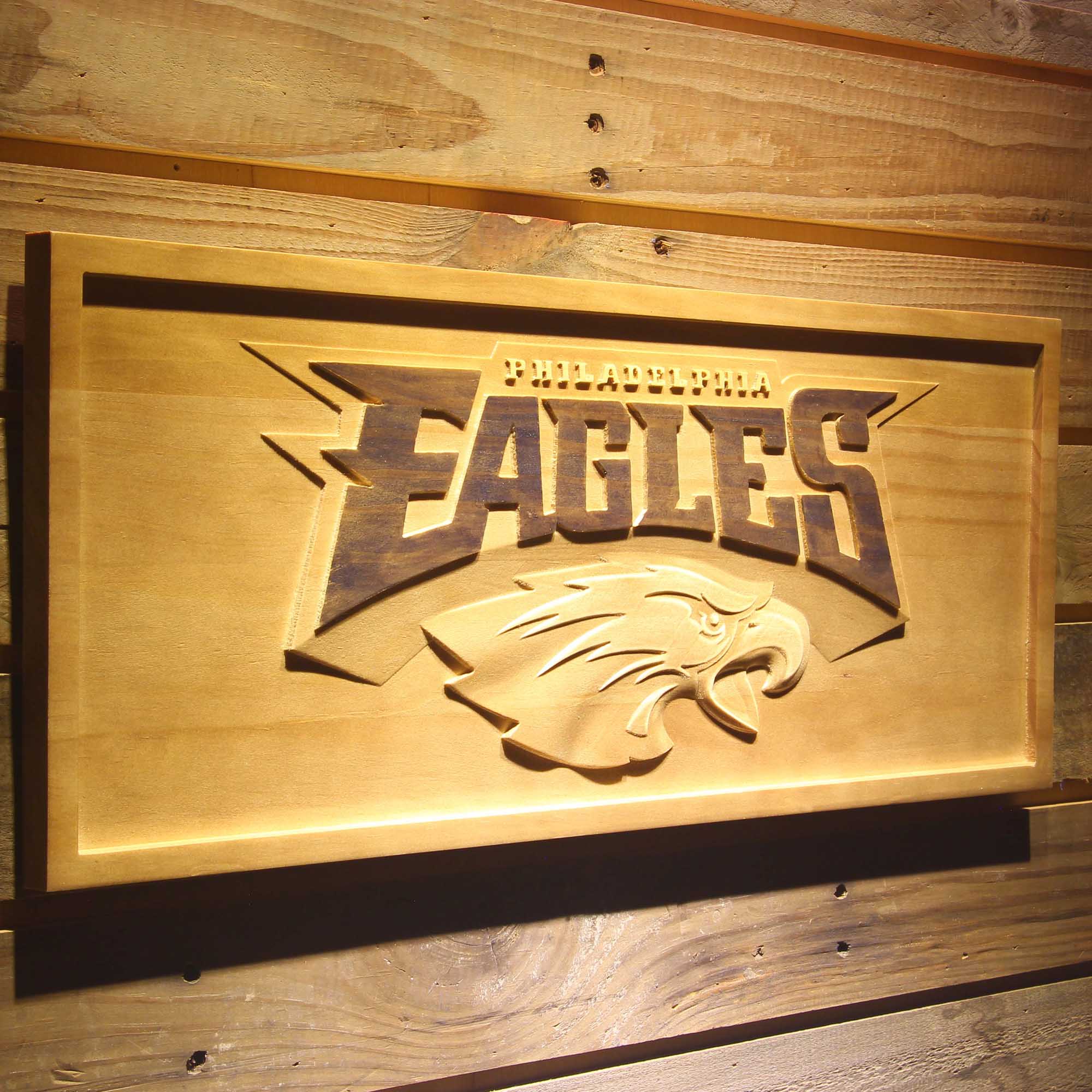 Philadelphia Eagles Football Man Cave Sport 3D Wooden Engrave Sign