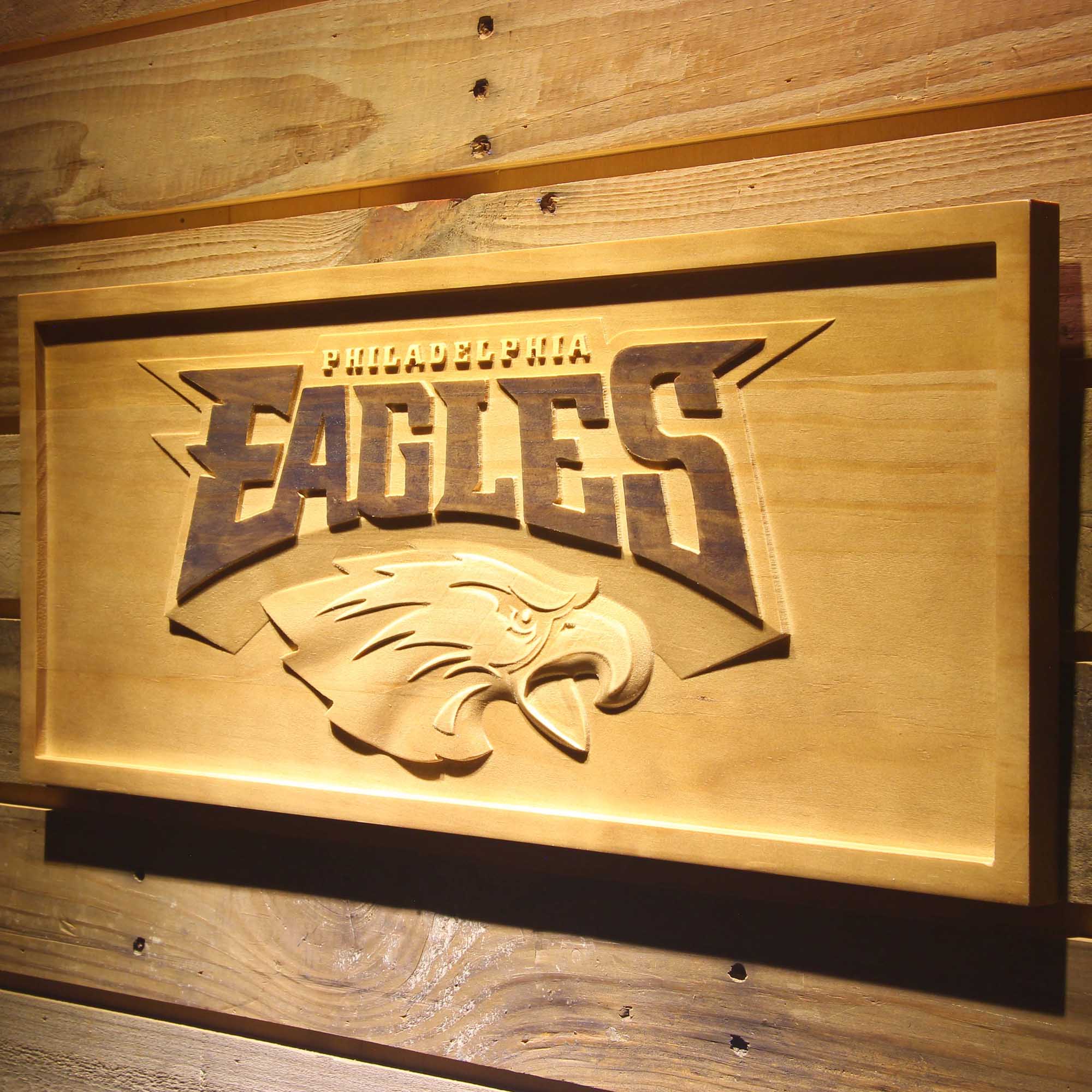 Philadelphia Eagles Football Man Cave Sport 3D Wooden Engrave Sign