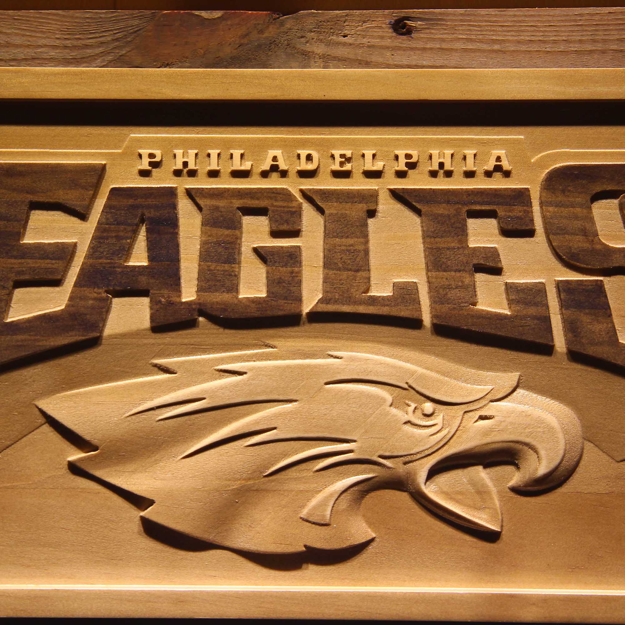 Philadelphia Eagles Football Man Cave Sport 3D Wooden Engrave Sign