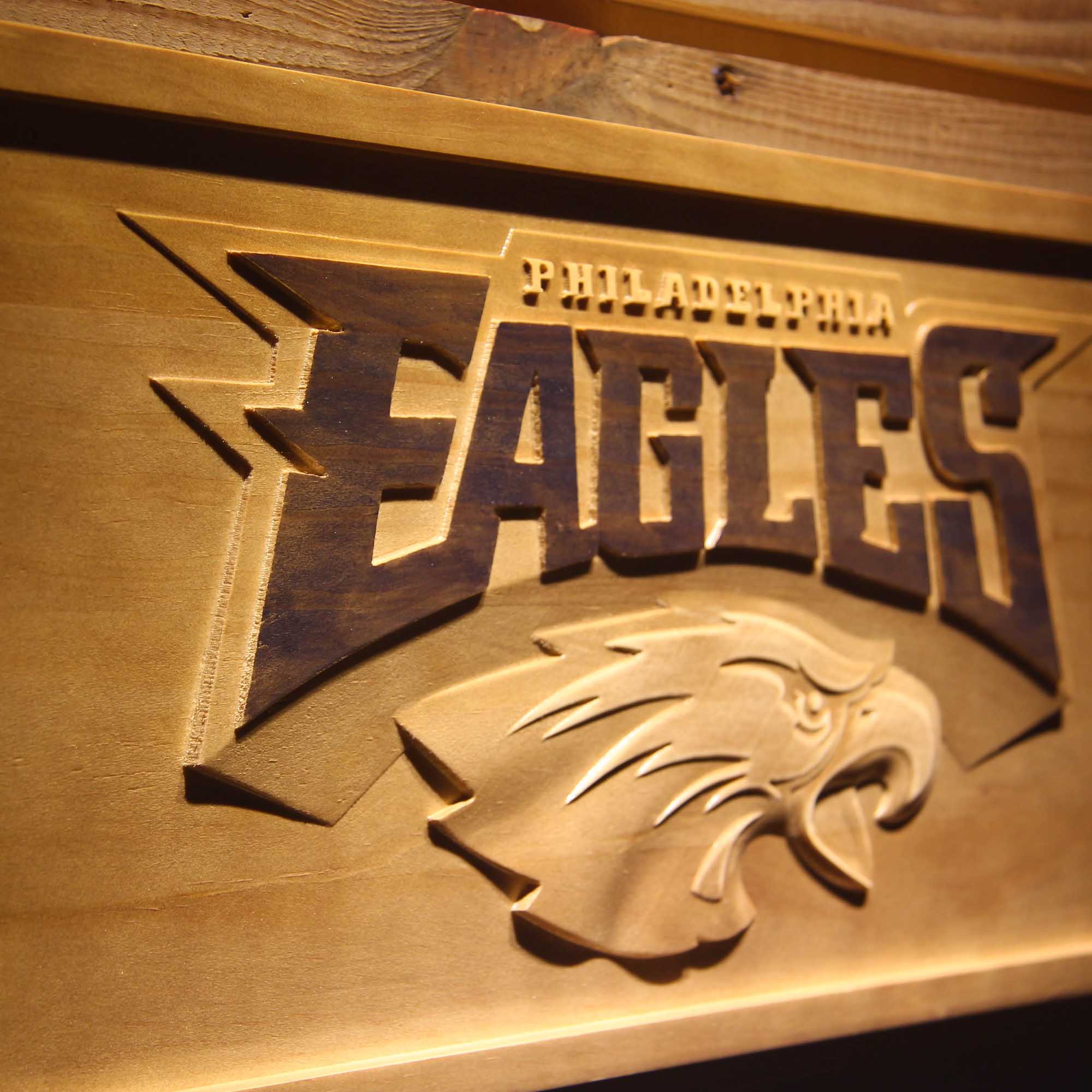 Philadelphia Eagles Football Man Cave Sport 3D Wooden Engrave Sign