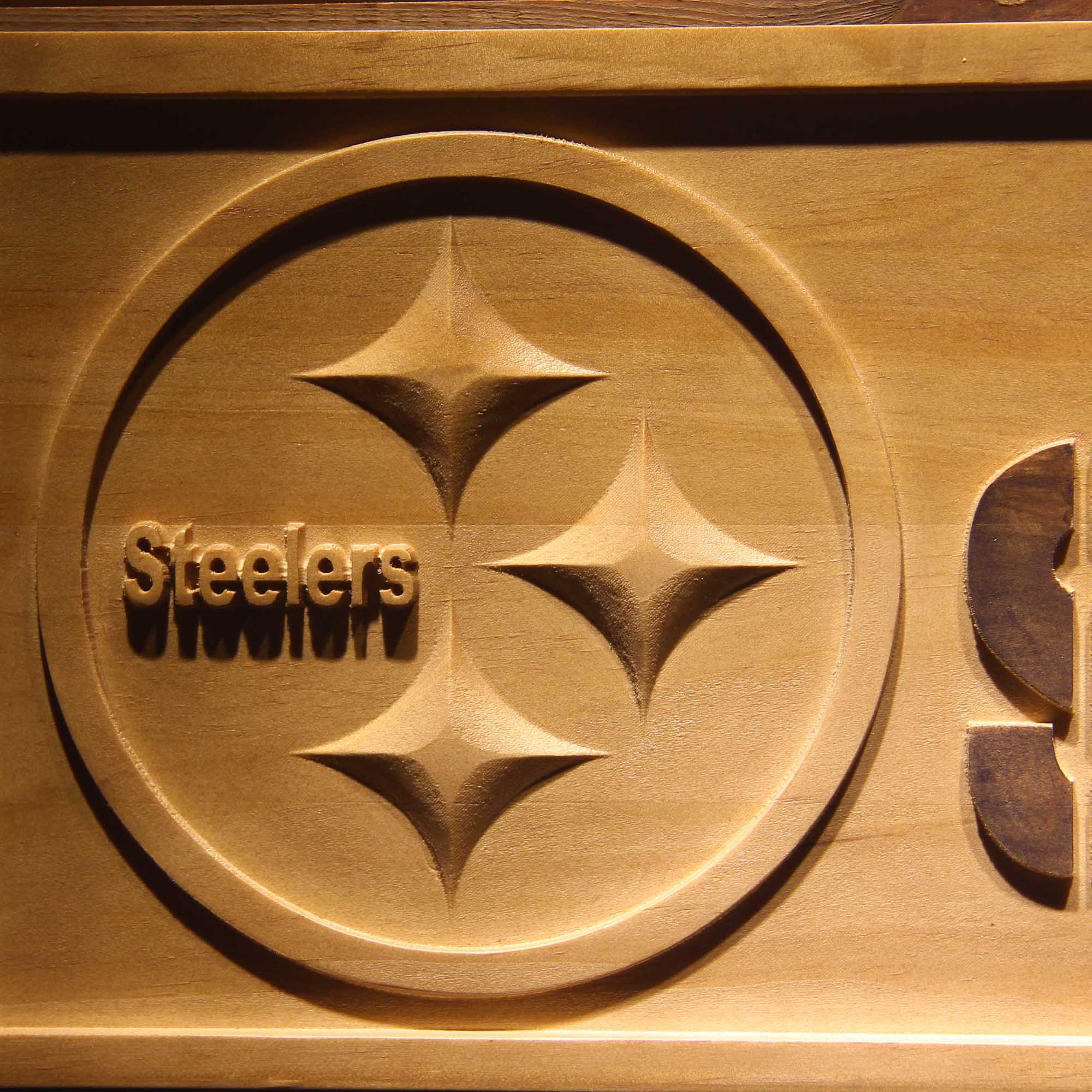 Pittsburgh Steelers Football Man Cave Sport 3D Wooden Engrave Sign
