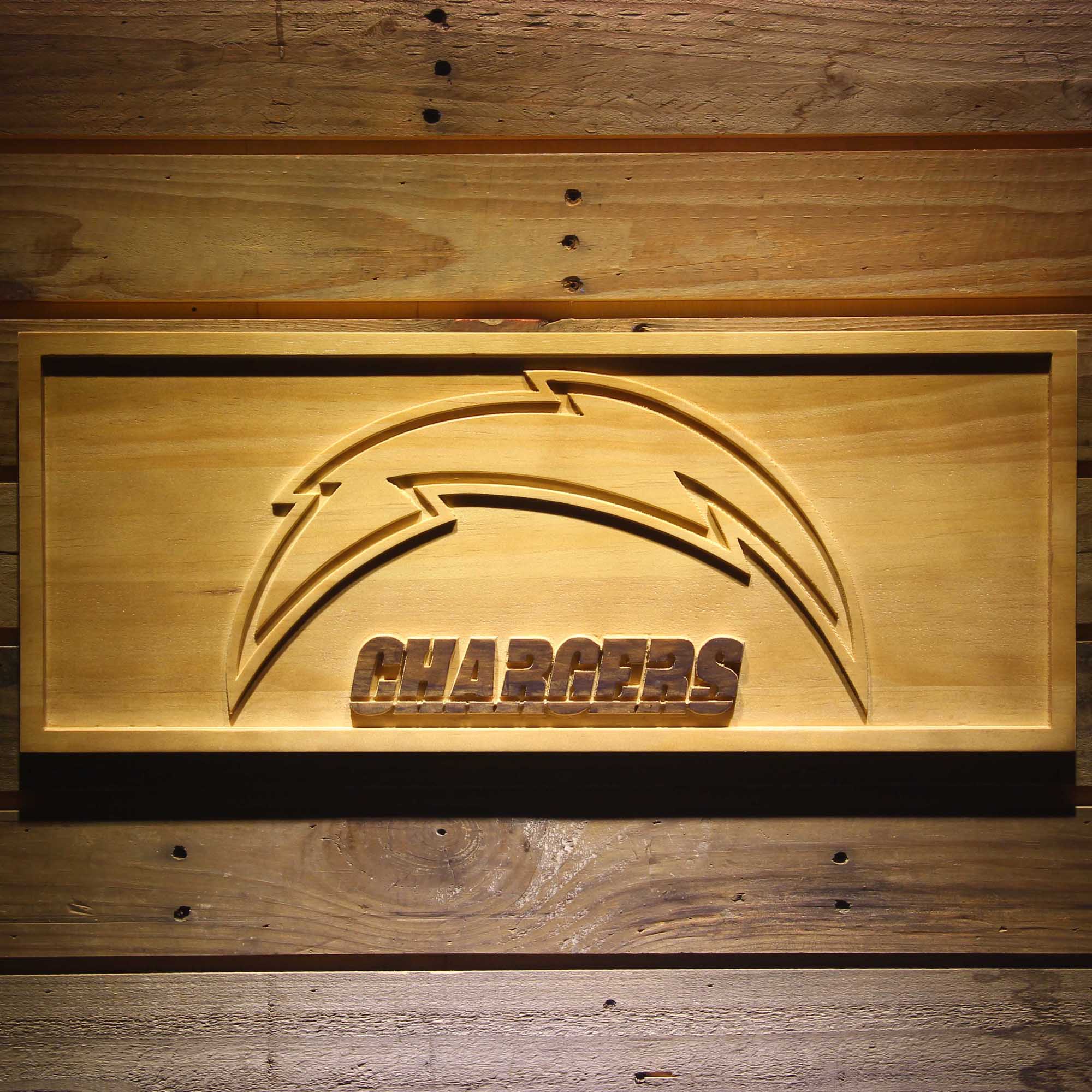 San Diego Chargers Football Man Cave Sport 3D Wooden Engrave Sign