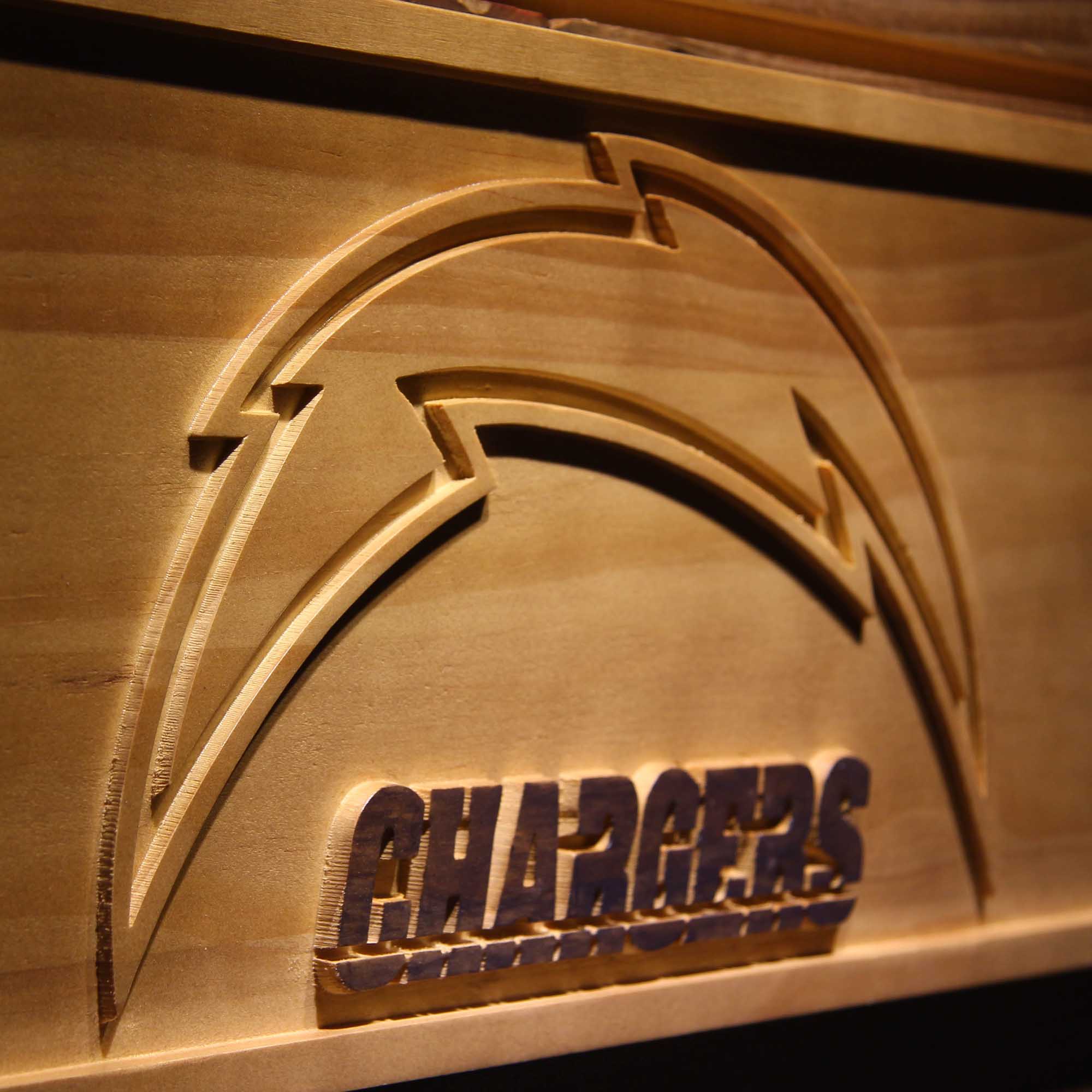 San Diego Chargers Football Man Cave Sport 3D Wooden Engrave Sign