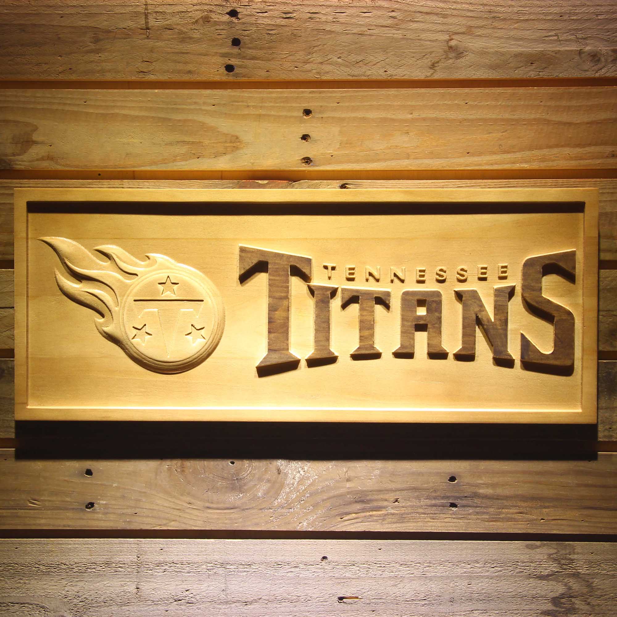 Tennessee Titans Football Man Cave Sport 3D Wooden Engrave Sign