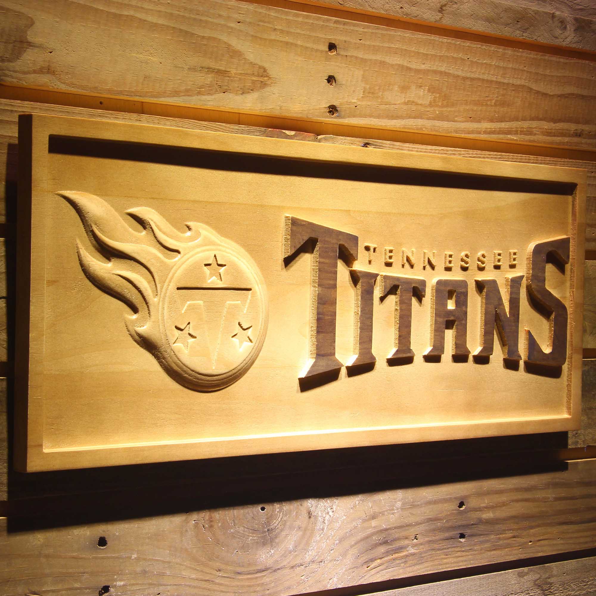 Tennessee Titans Football Man Cave Sport 3D Wooden Engrave Sign