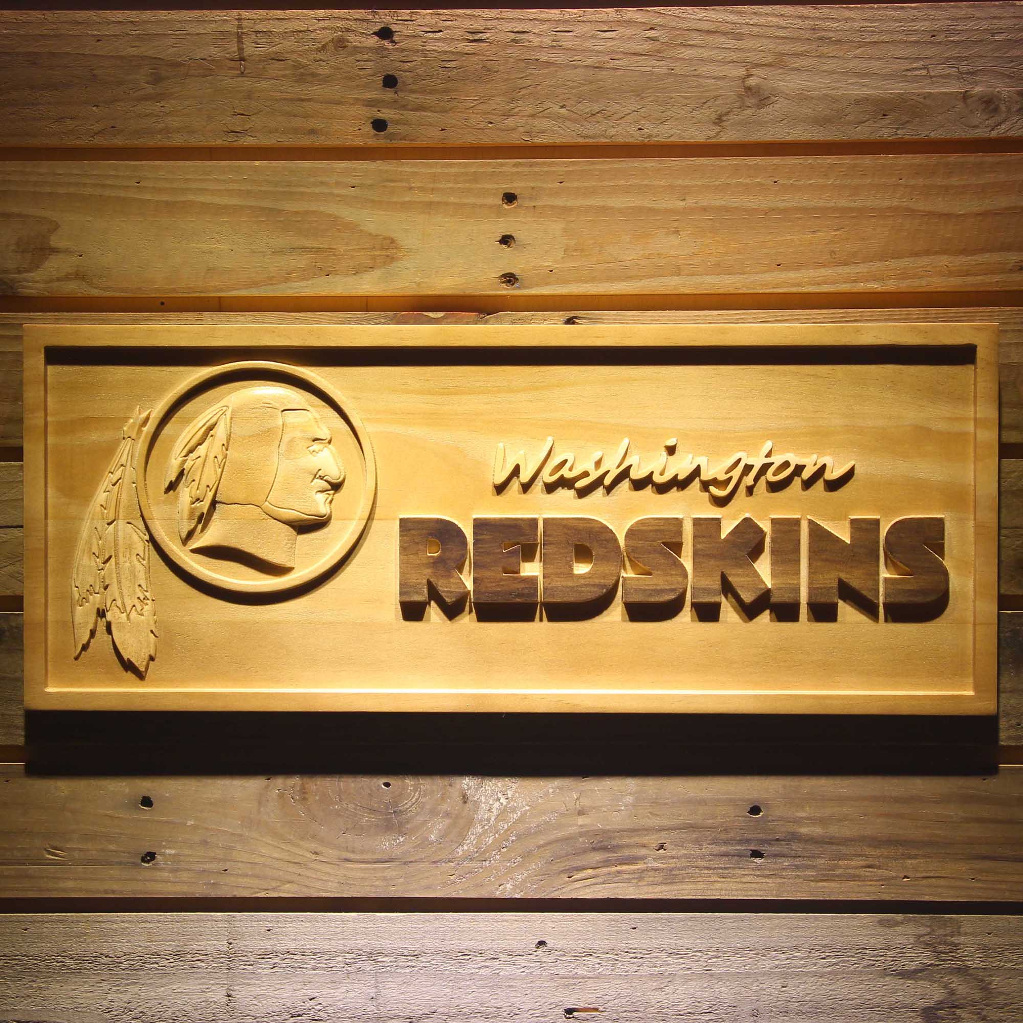 Washington Redskins Football Man Cave Sport 3D Wooden Engrave Sign