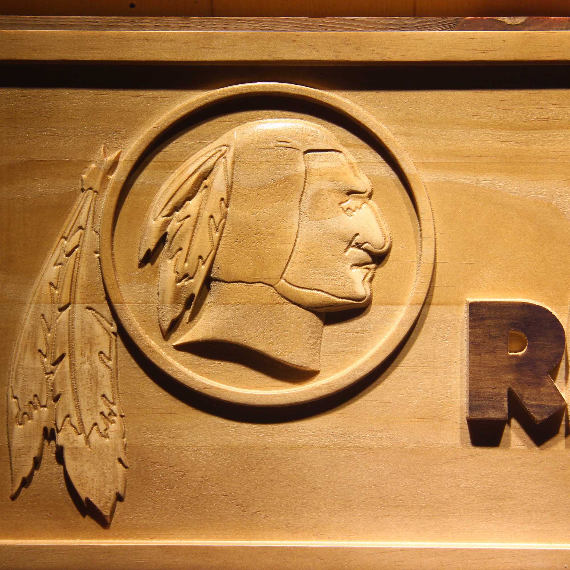 Washington Redskins Football Man Cave Sport 3D Wooden Engrave Sign