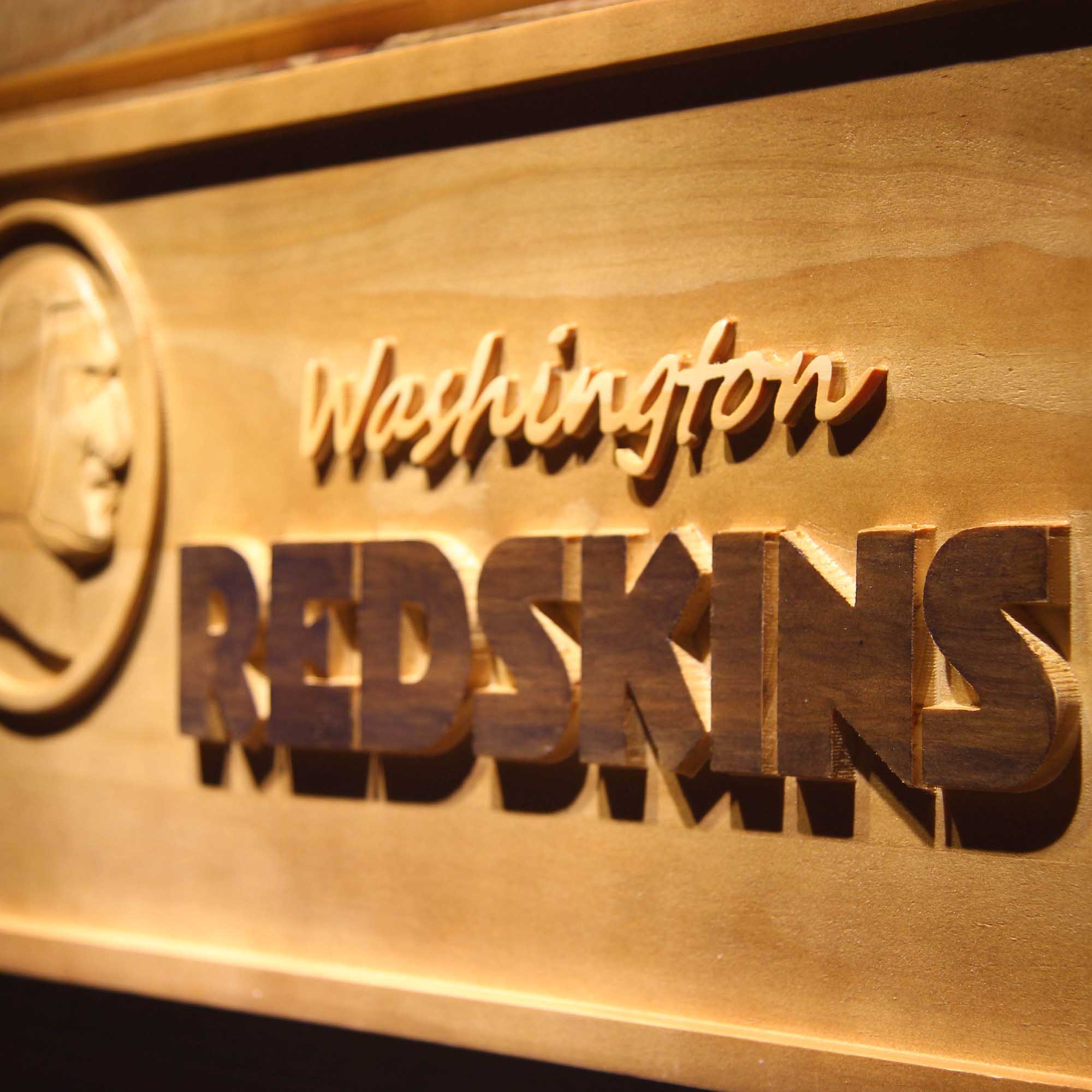 Washington Redskins Football Man Cave Sport 3D Wooden Engrave Sign