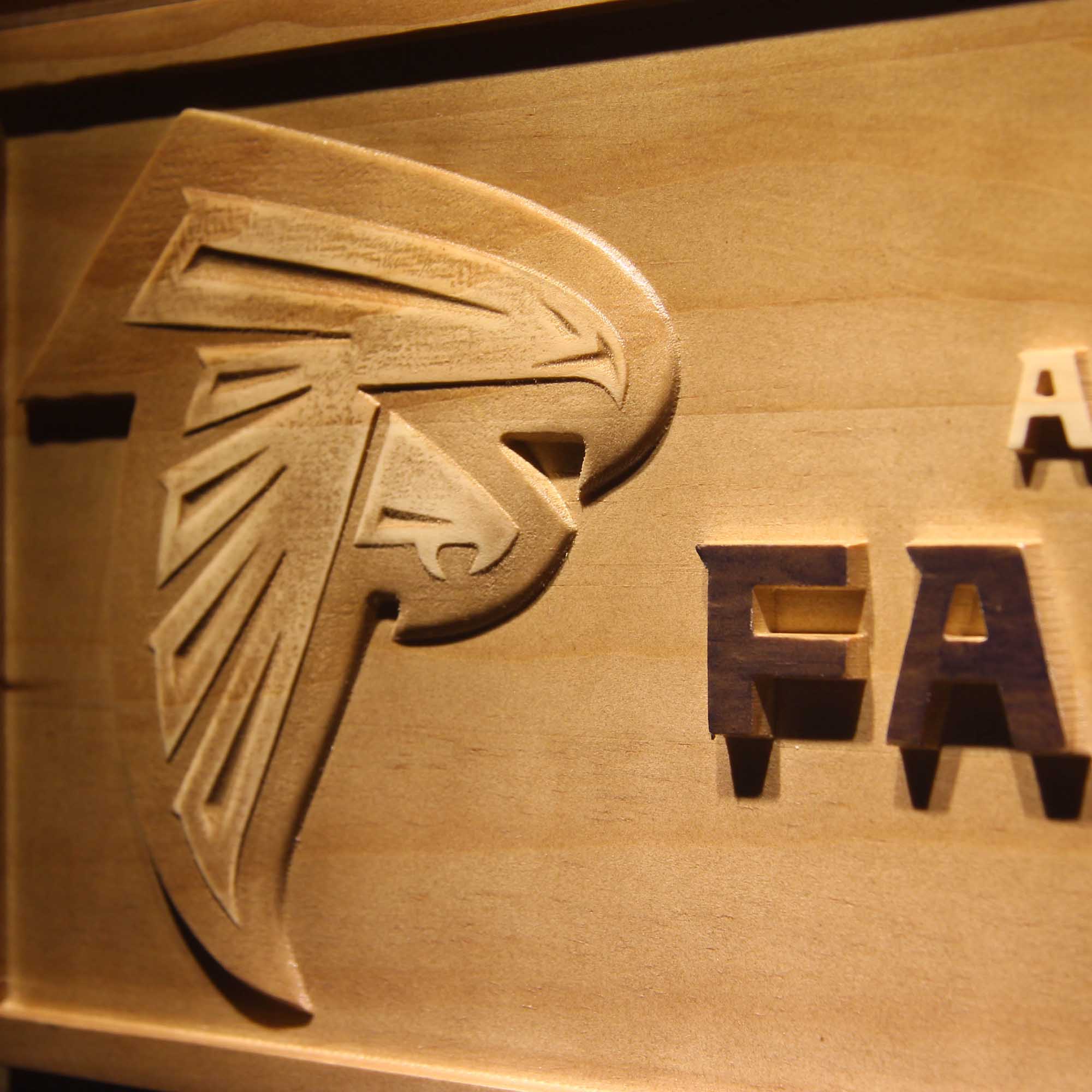 Atlanta Falcons Football Man Cave Sport 3D Wooden Engrave Sign
