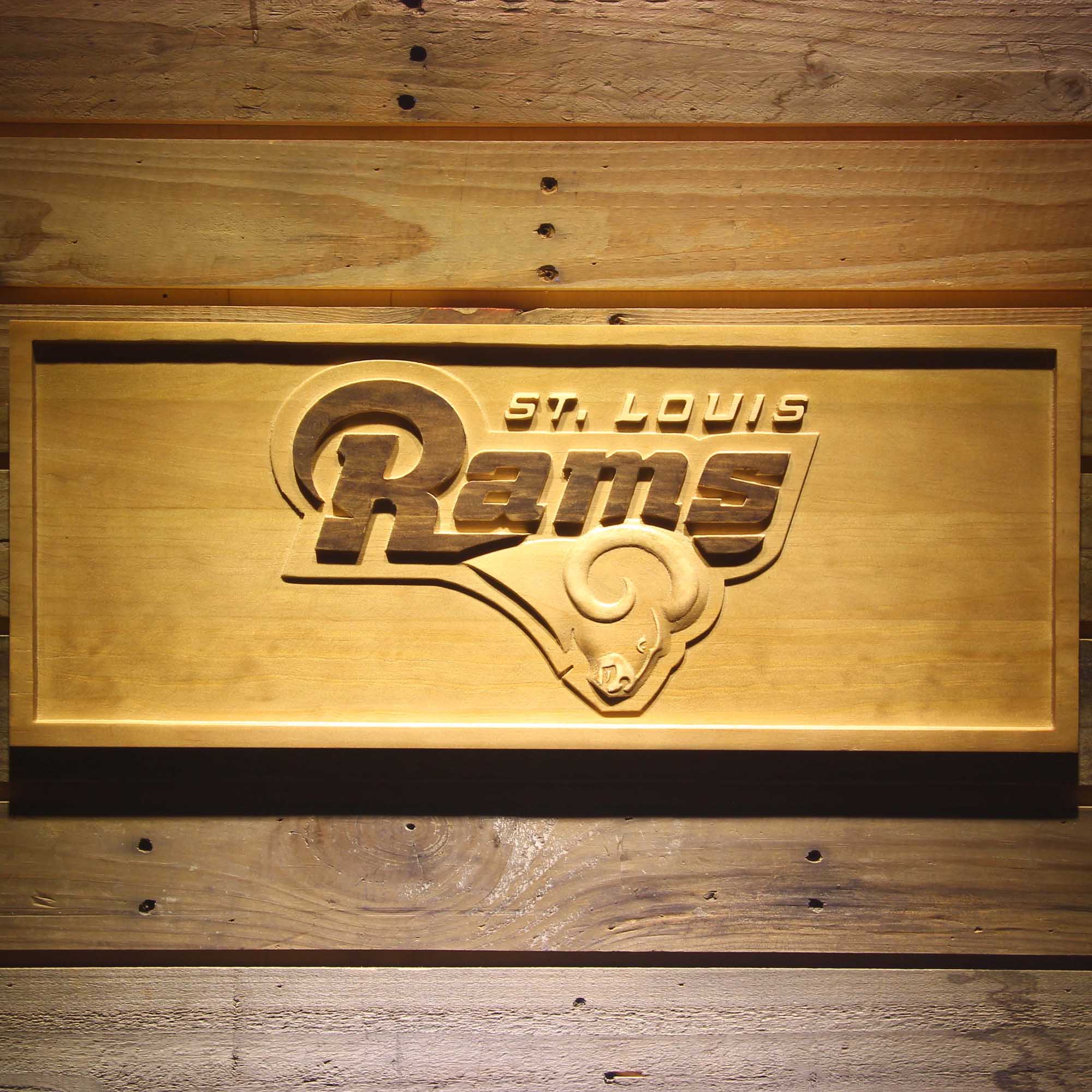 St. Louis Rams Football Man Cave Sport 3D Wooden Engrave Sign