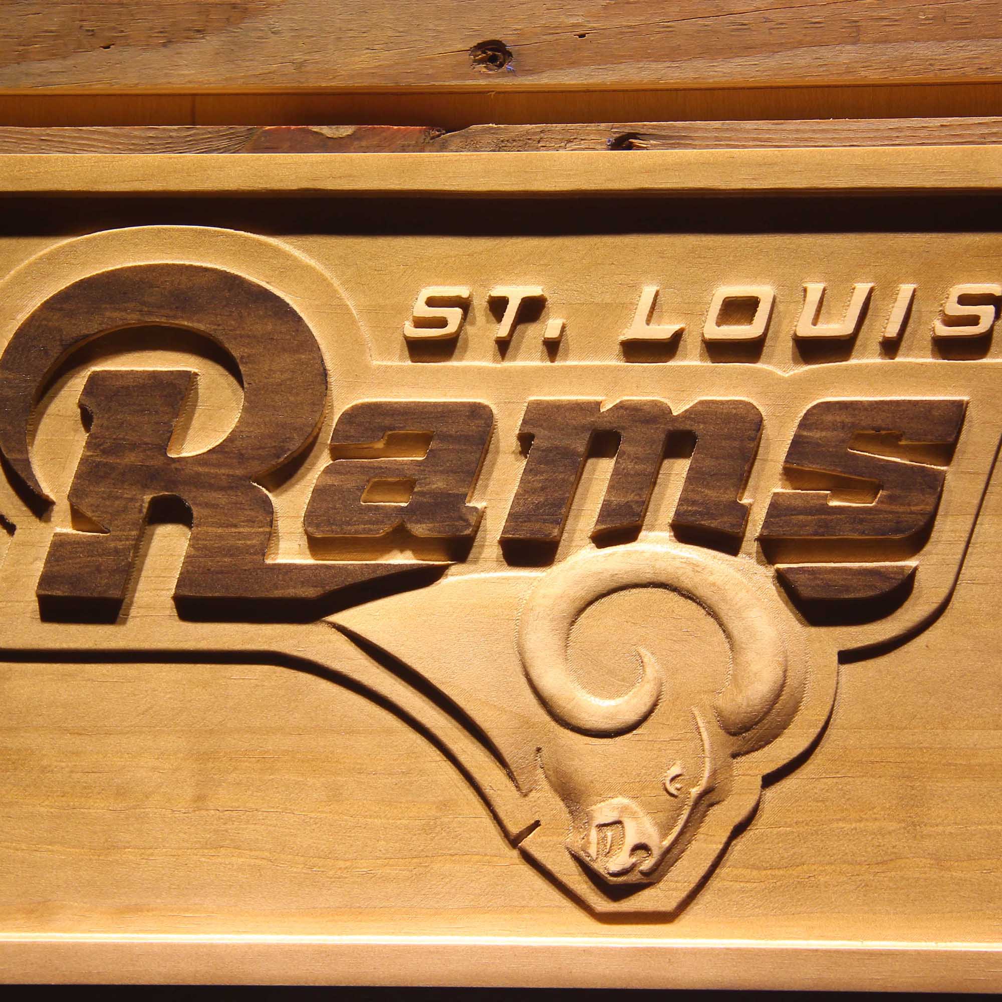 St. Louis Rams Football Man Cave Sport 3D Wooden Engrave Sign