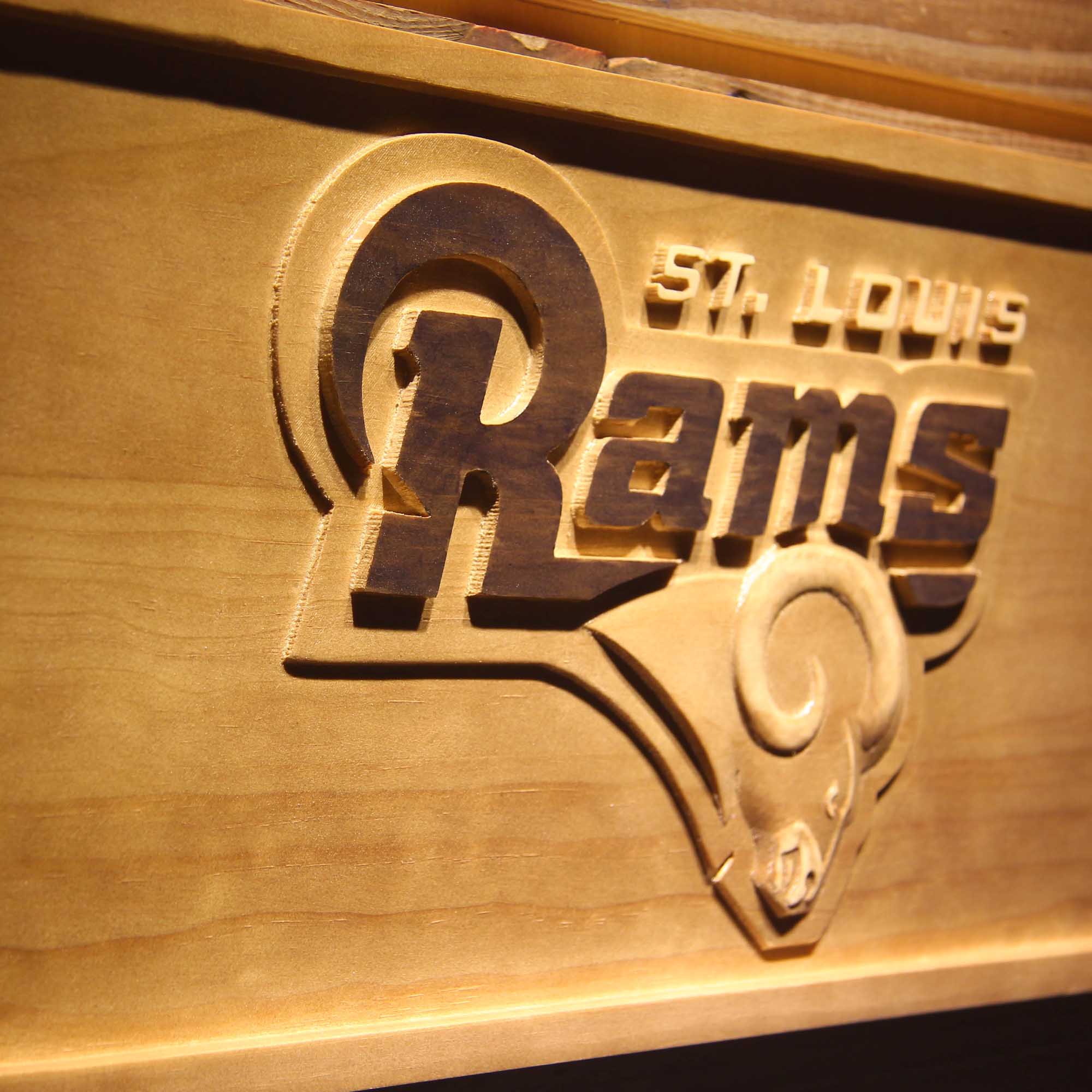 St. Louis Rams Football Man Cave Sport 3D Wooden Engrave Sign