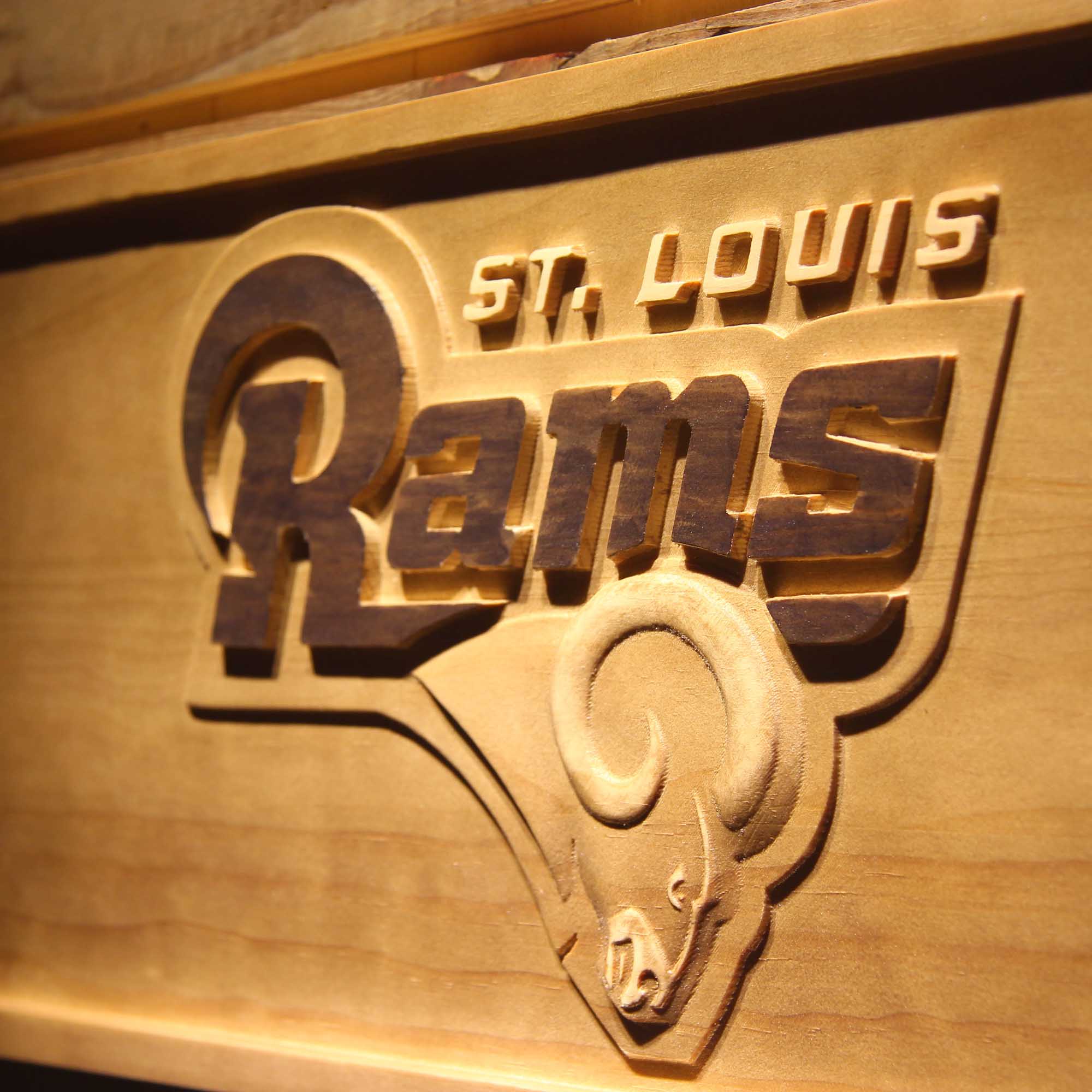 St. Louis Rams Football Man Cave Sport 3D Wooden Engrave Sign