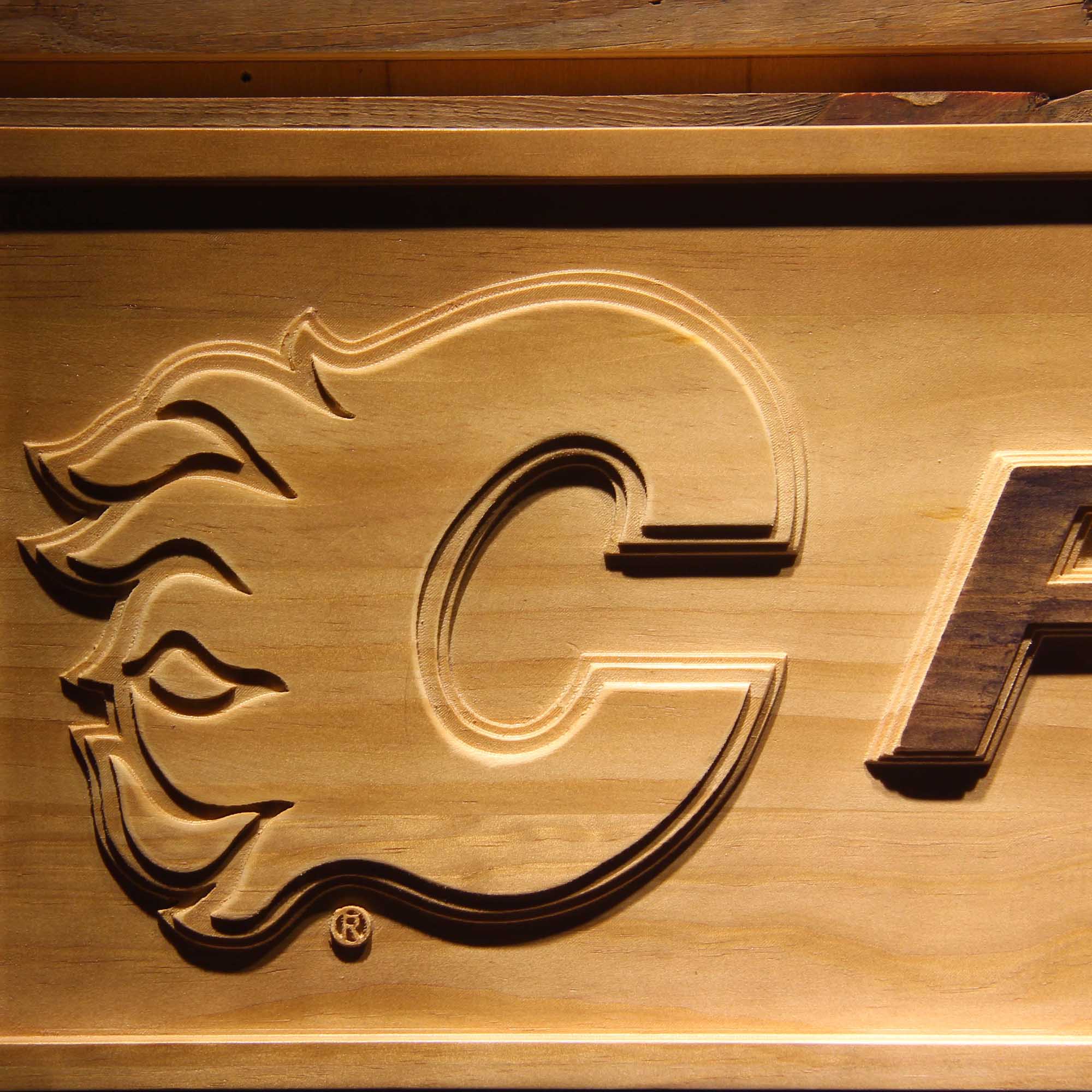 Calgary Flames Hockey Man Cave Sport 3D Wooden Engrave Sign