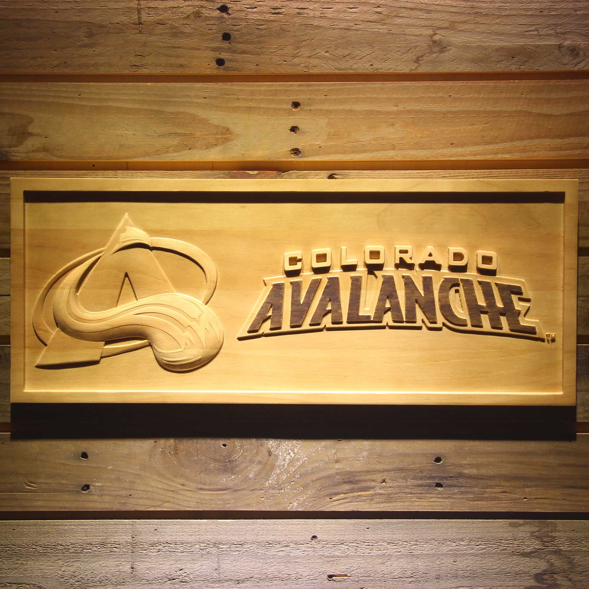 Colorado Avalanche Hockey Man Cave Sport 3D Wooden Engrave Sign