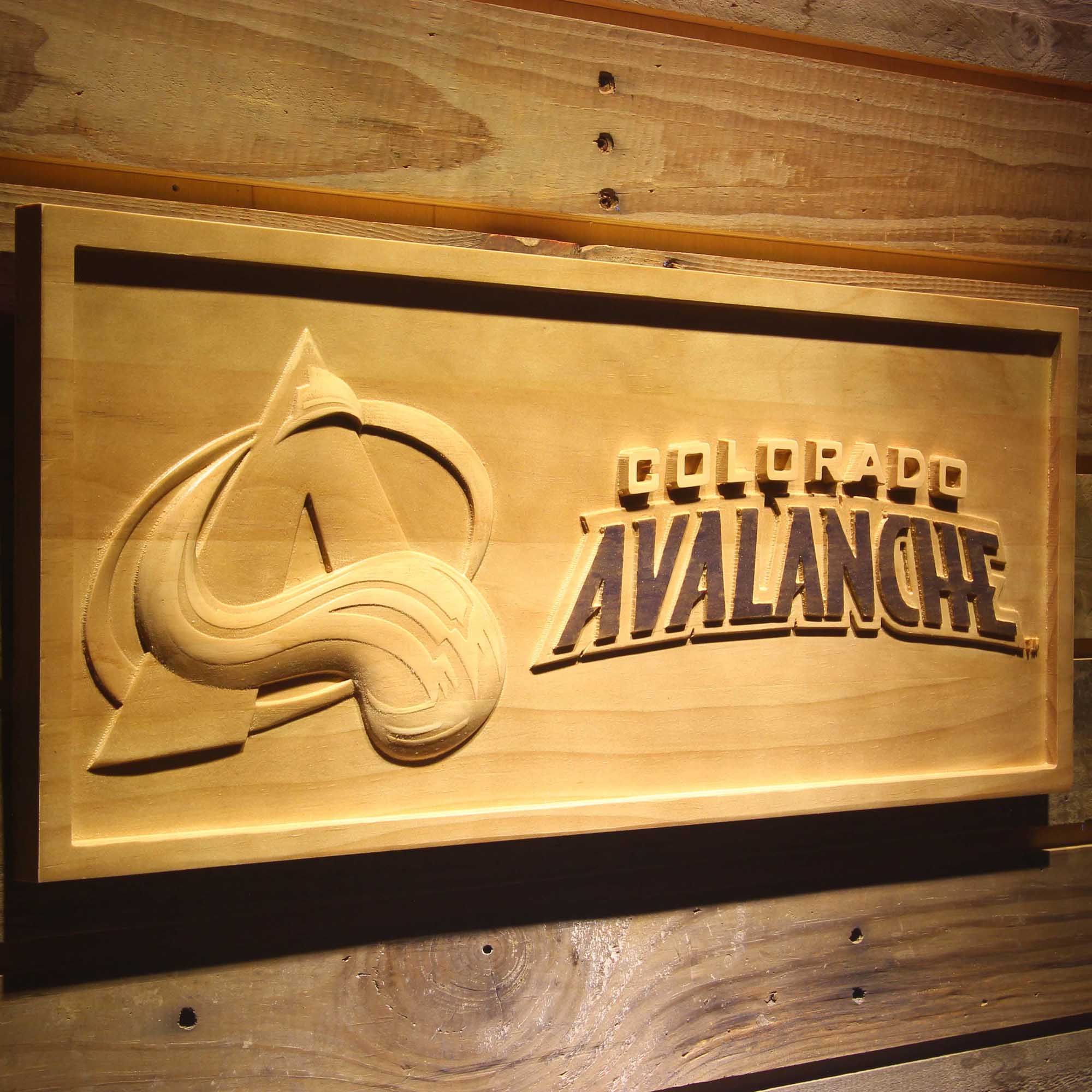 Colorado Avalanche Hockey Man Cave Sport 3D Wooden Engrave Sign