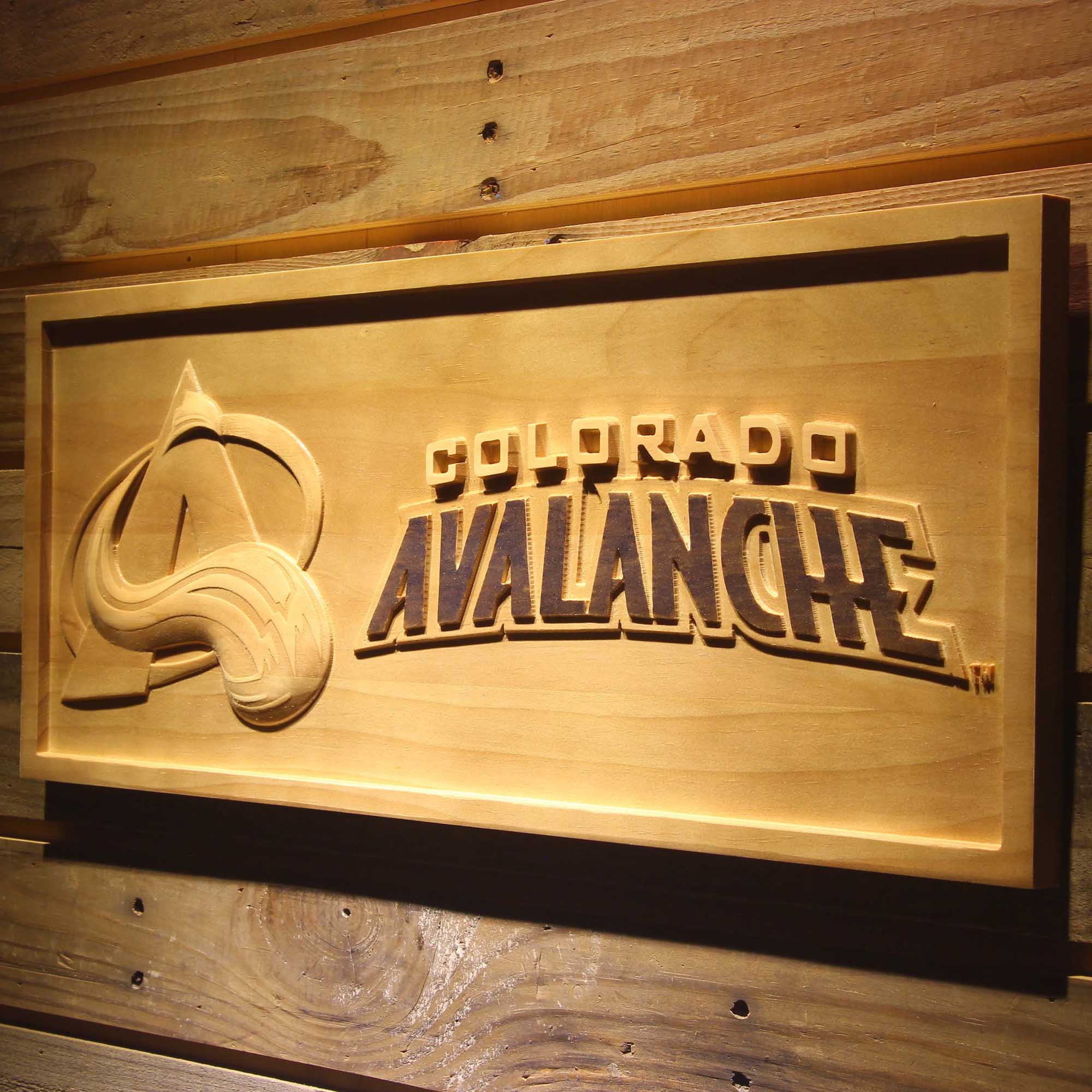 Colorado Avalanche Hockey Man Cave Sport 3D Wooden Engrave Sign