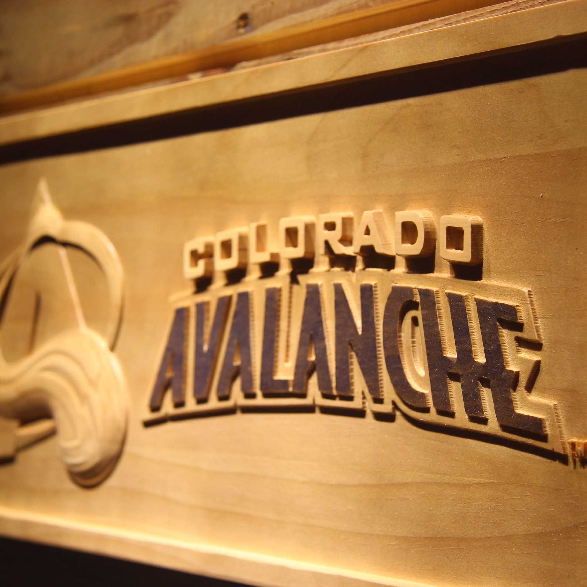 Colorado Avalanche Hockey Man Cave Sport 3D Wooden Engrave Sign