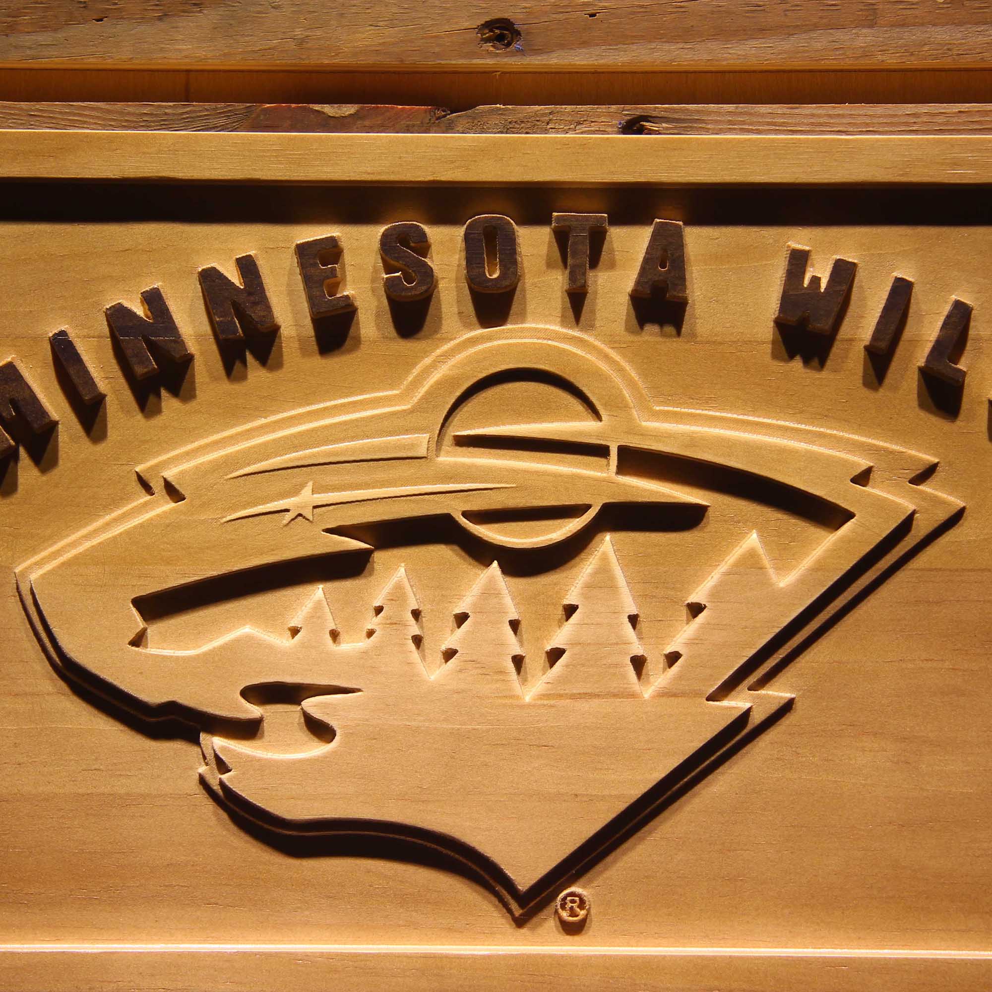 Minnesota Wild Hockey Man Cave Sport 3D Wooden Engrave Sign