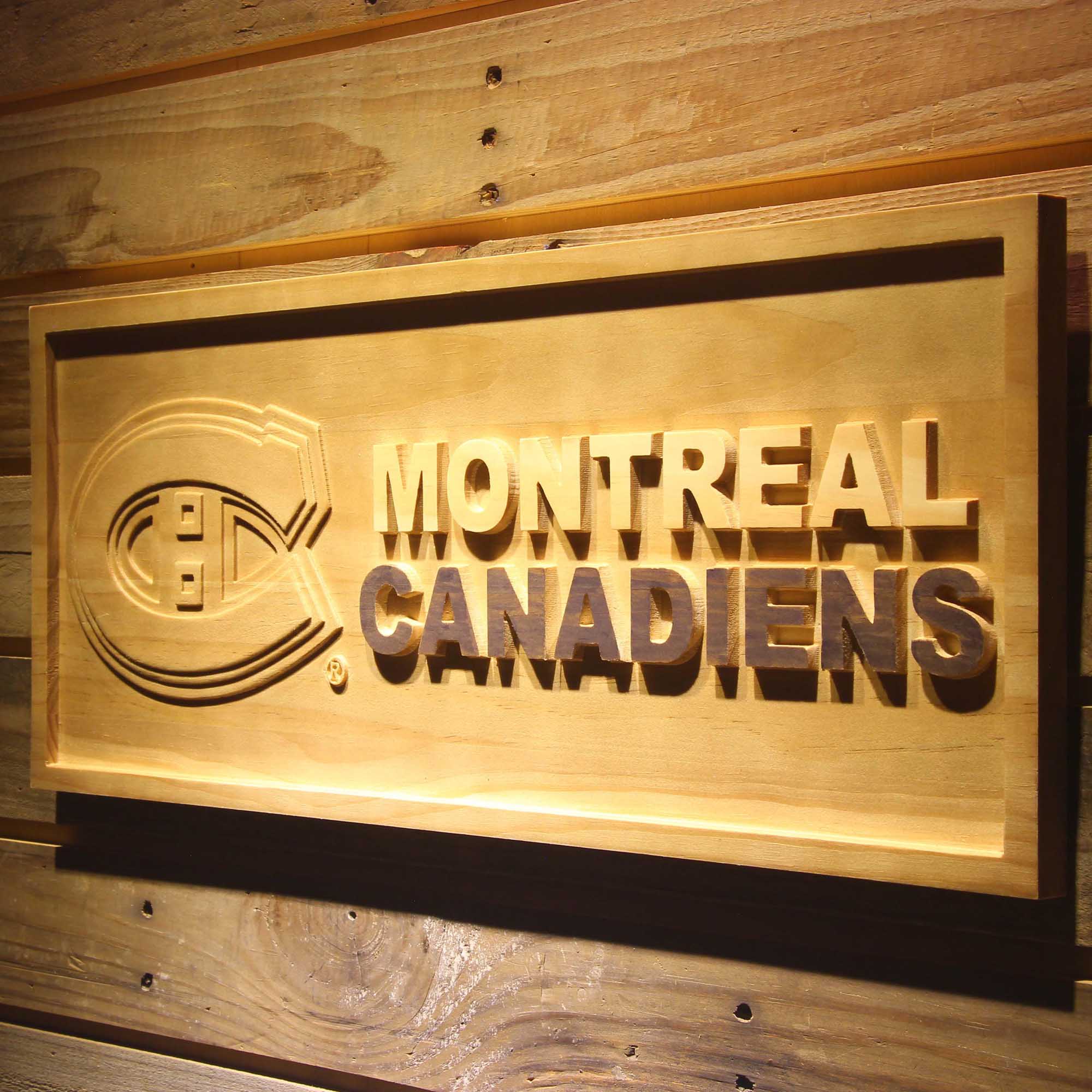 Montreal Canadiens Hockey Man Cave Sport 3D Wooden Engrave Sign