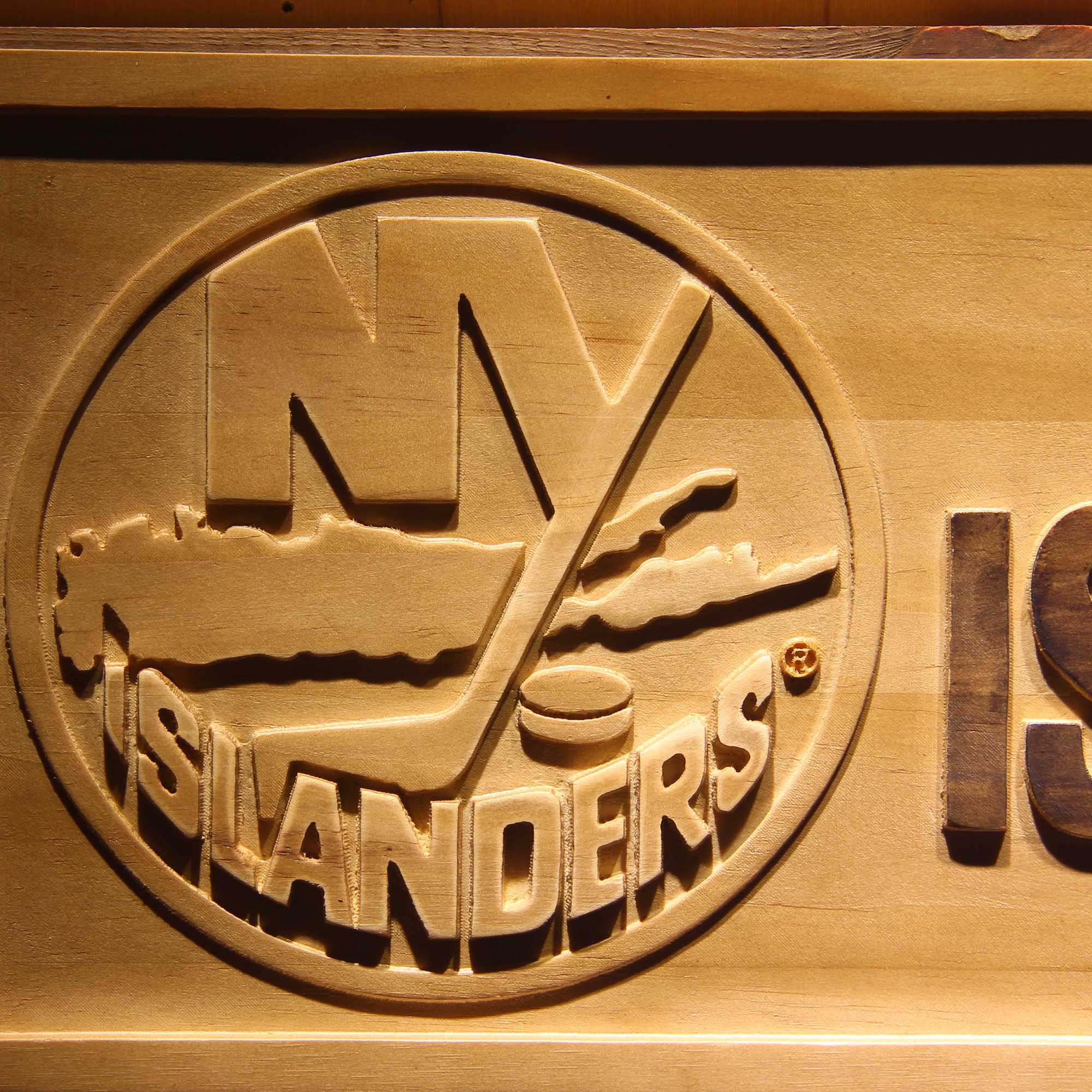 New York Islanders Hockey Man Cave Sport 3D Wooden Engrave Sign