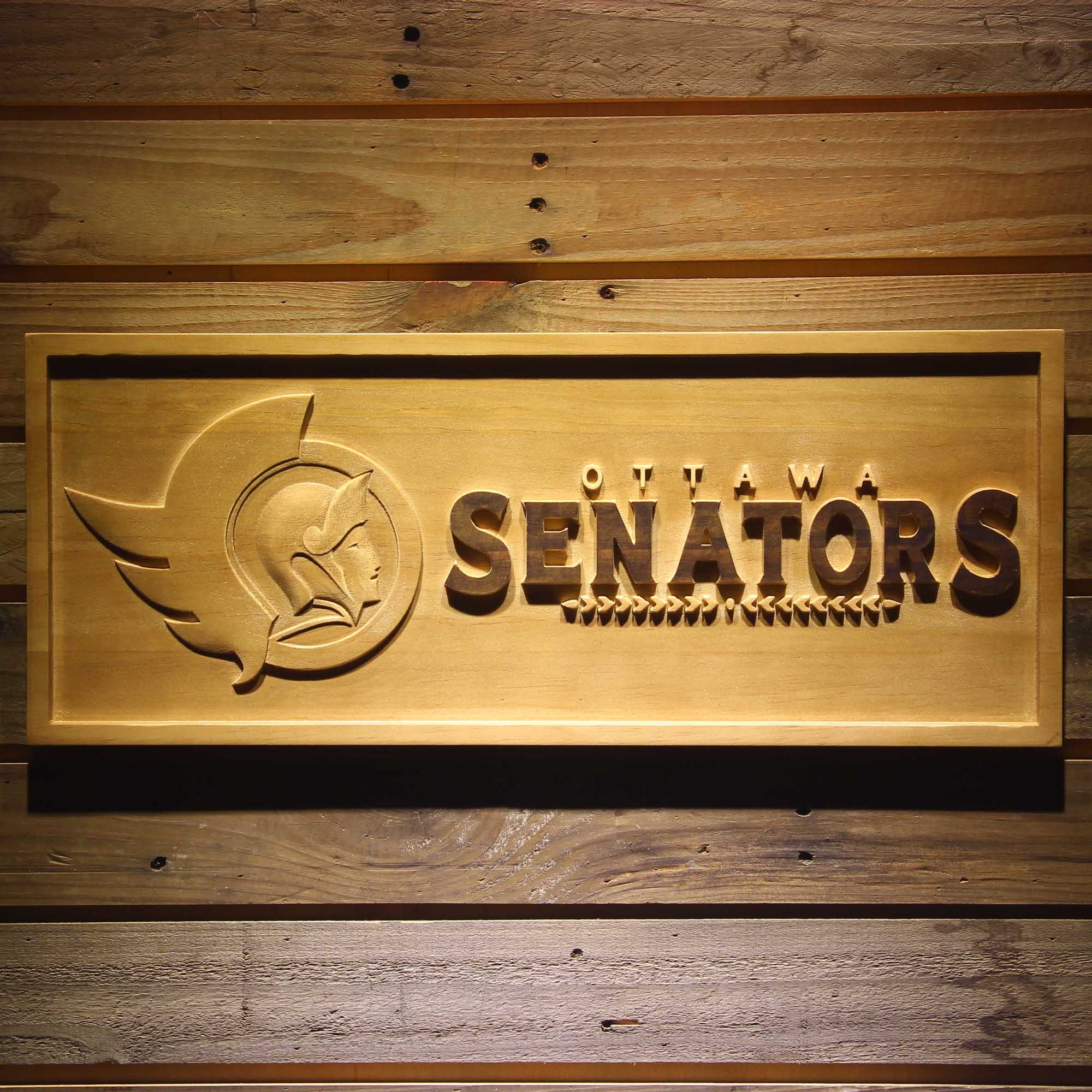 Ottawa Senators Hockey Man Cave Sport 3D Wooden Engrave Sign