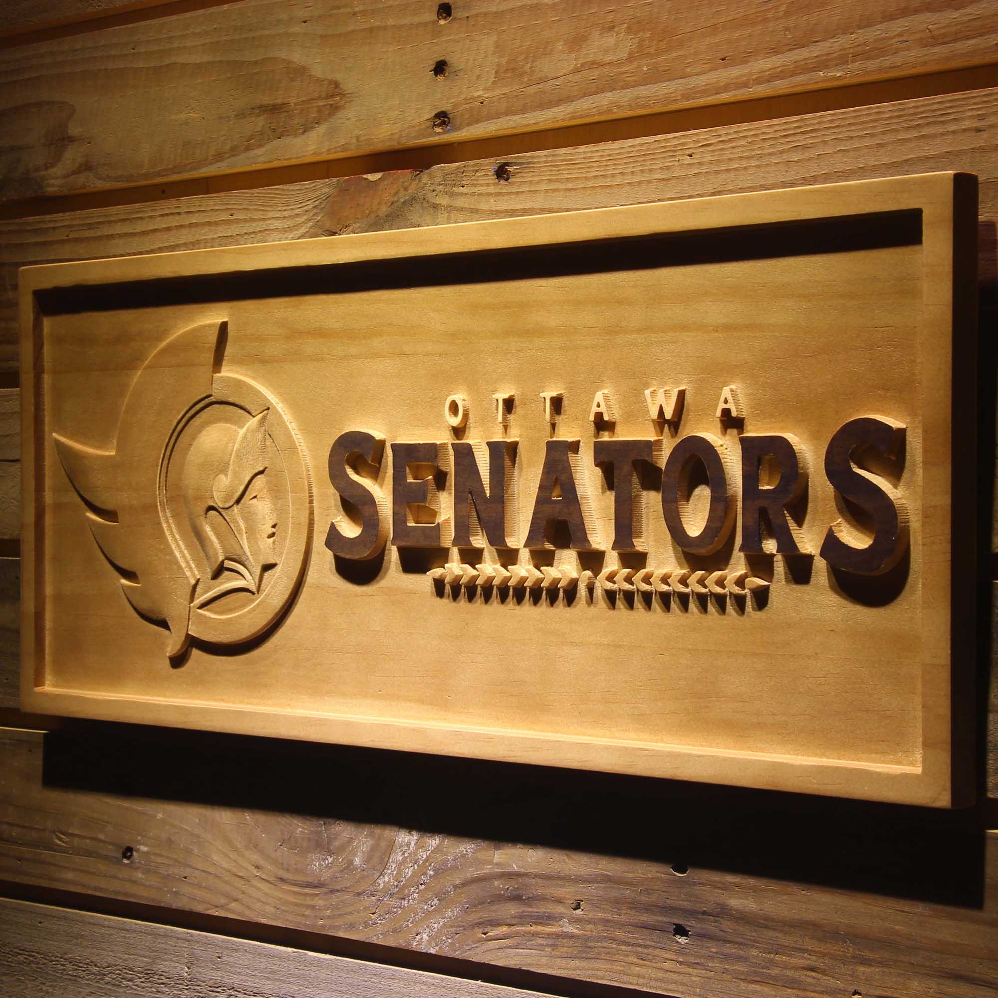 Ottawa Senators Hockey Man Cave Sport 3D Wooden Engrave Sign