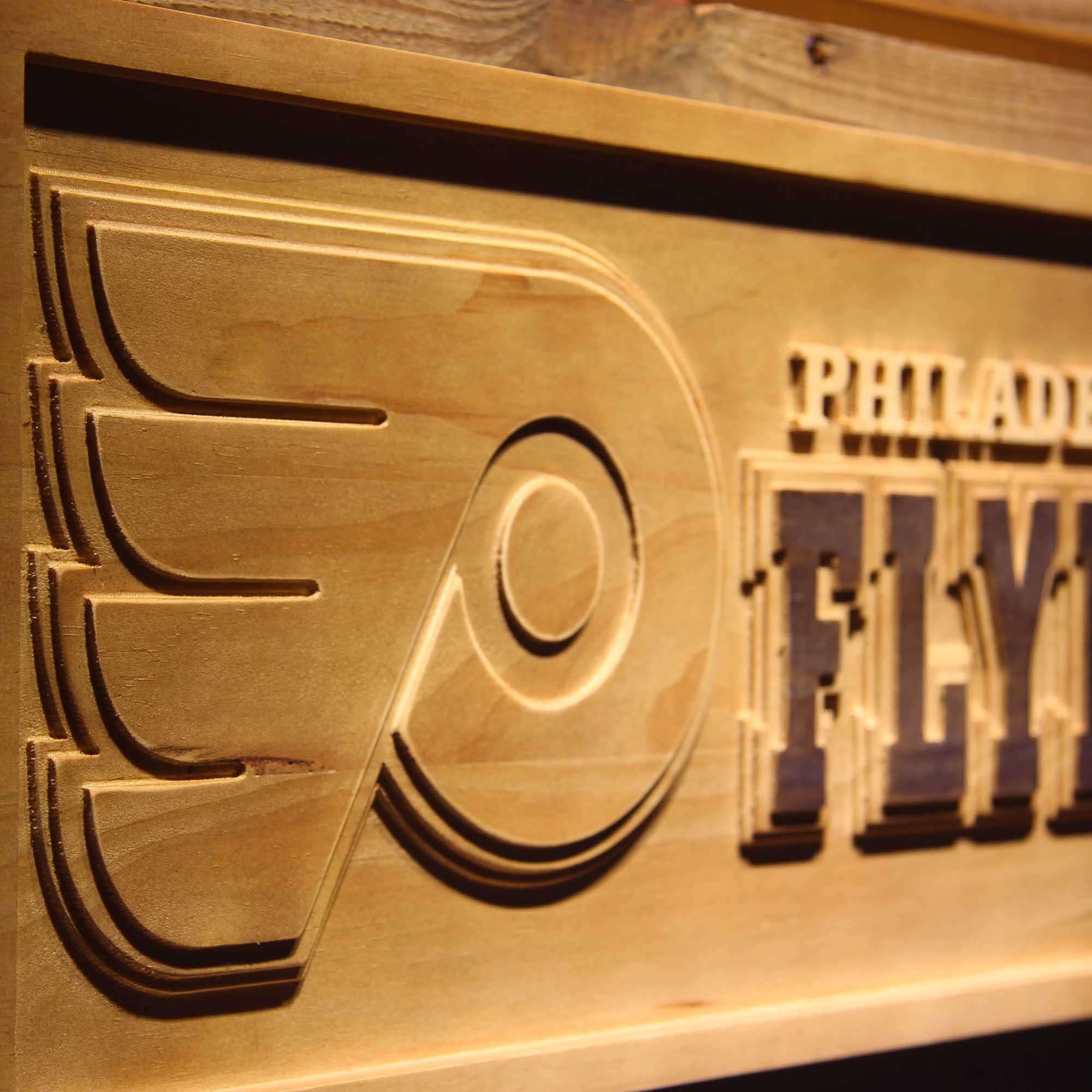 Philadelphia Flyers Hockey Man Cave Sport 3D Wooden Engrave Sign