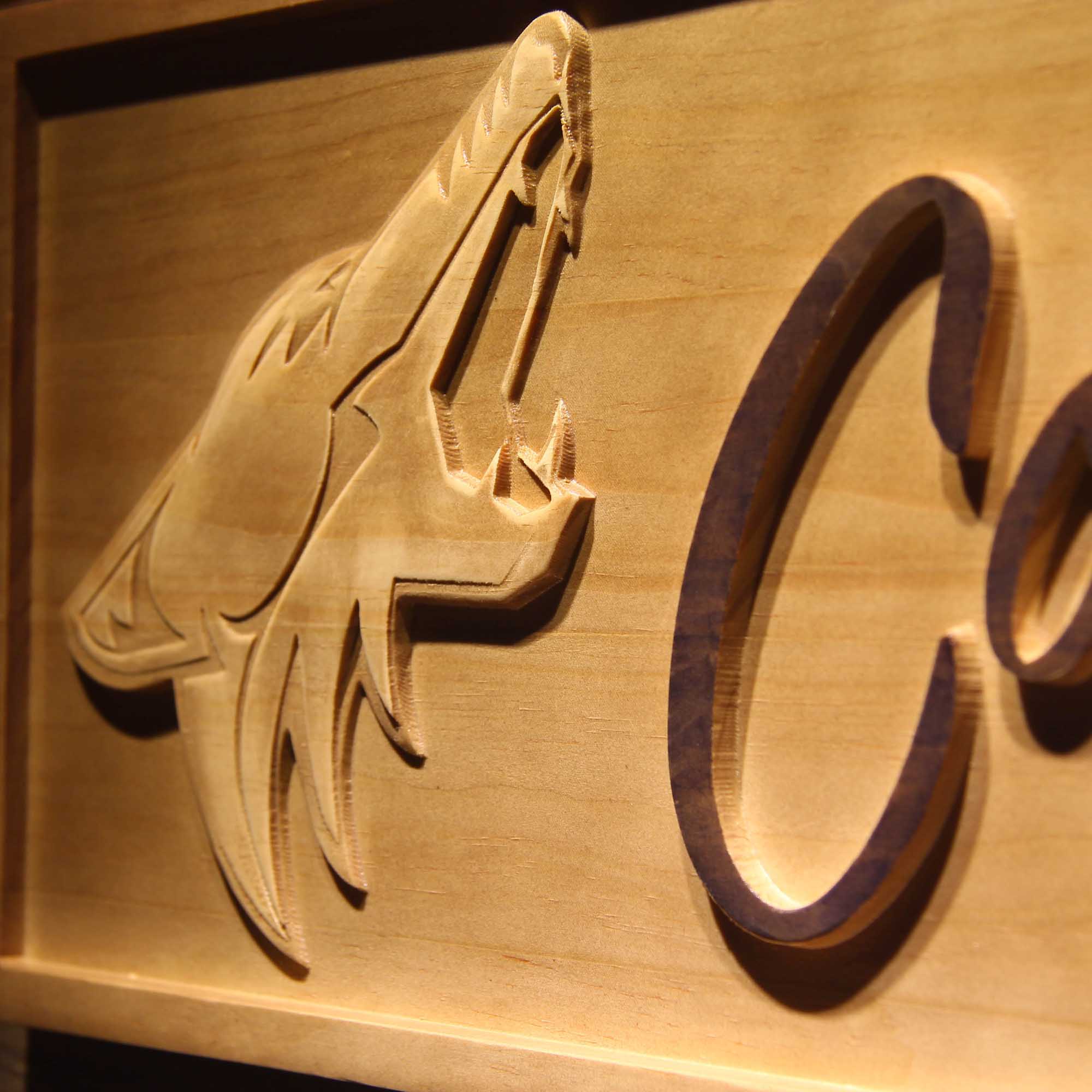 Phoenix Coyotes Hockey Man Cave Sport 3D Wooden Engrave Sign