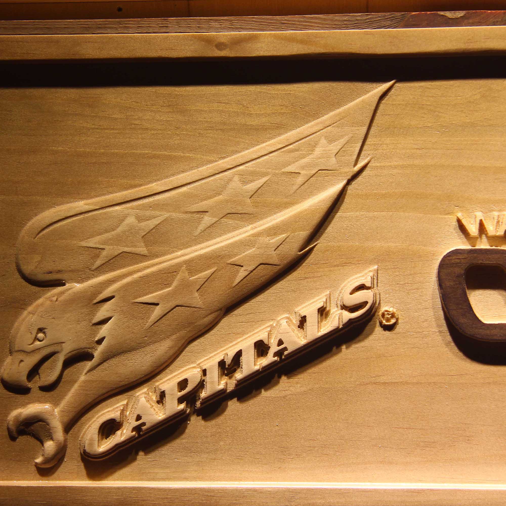 Washington Capitals Hockey Man Cave Sport 3D Wooden Engrave Sign