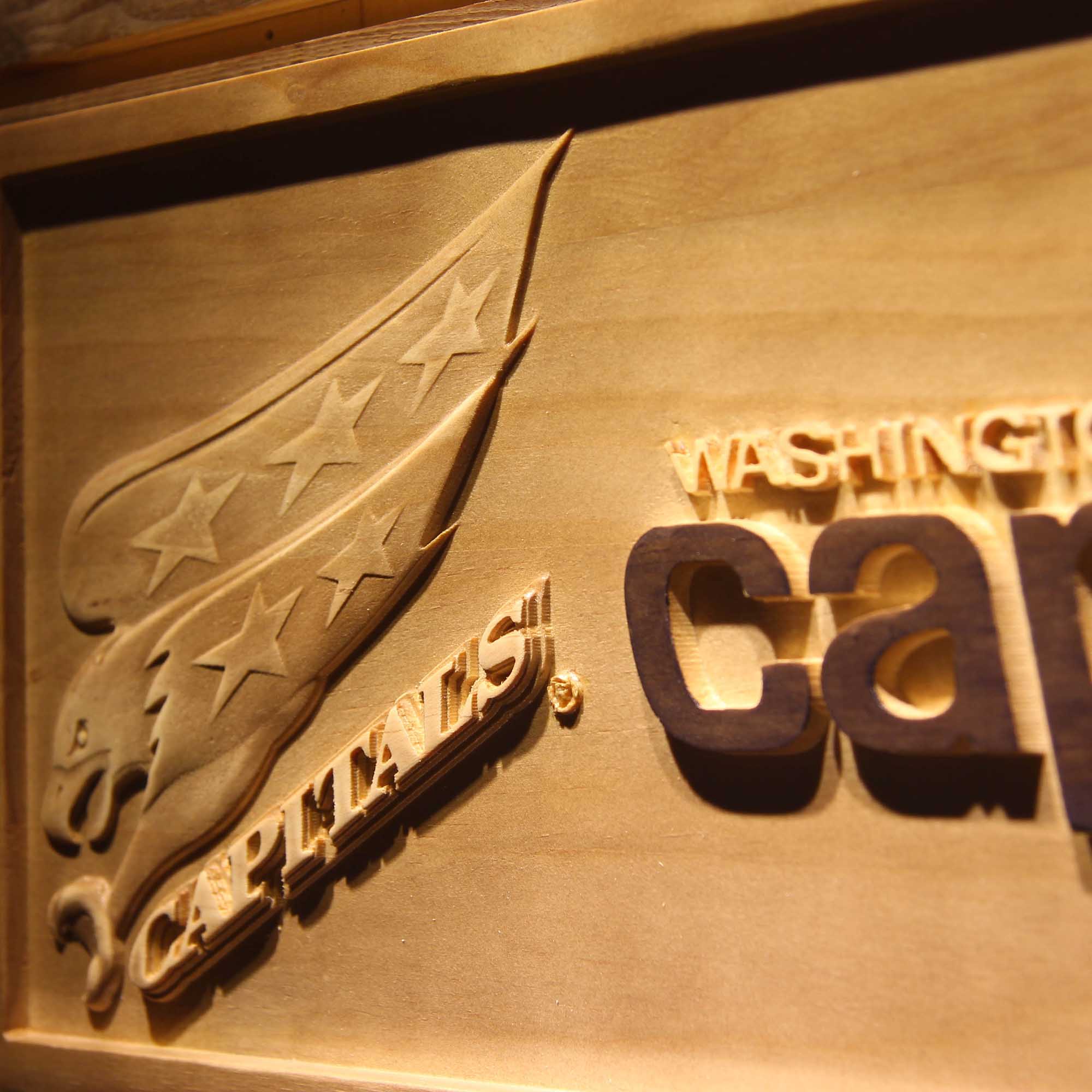 Washington Capitals Hockey Man Cave Sport 3D Wooden Engrave Sign