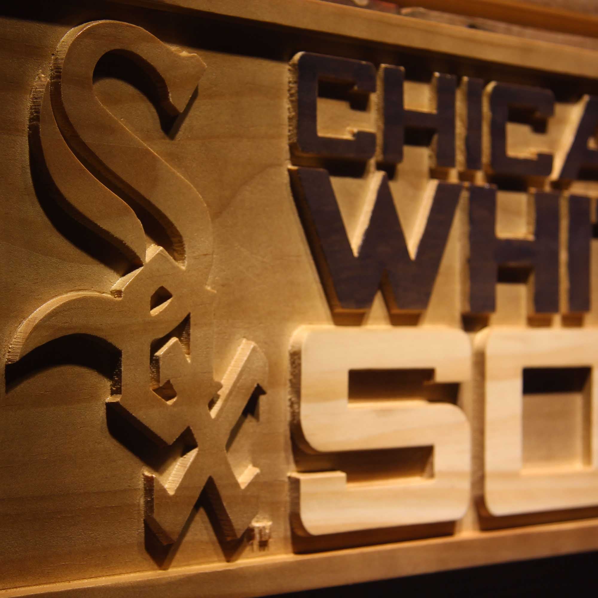 Chicago Cubs 3D Wooden Engrave Sign