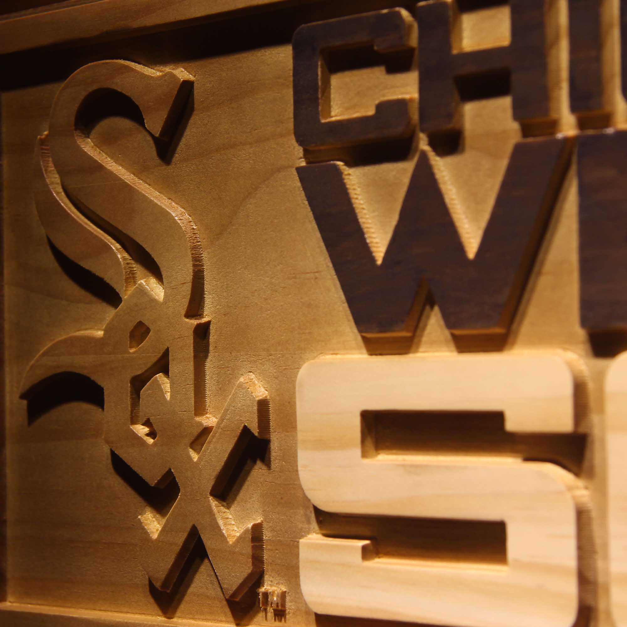 Chicago Cubs 3D Wooden Engrave Sign