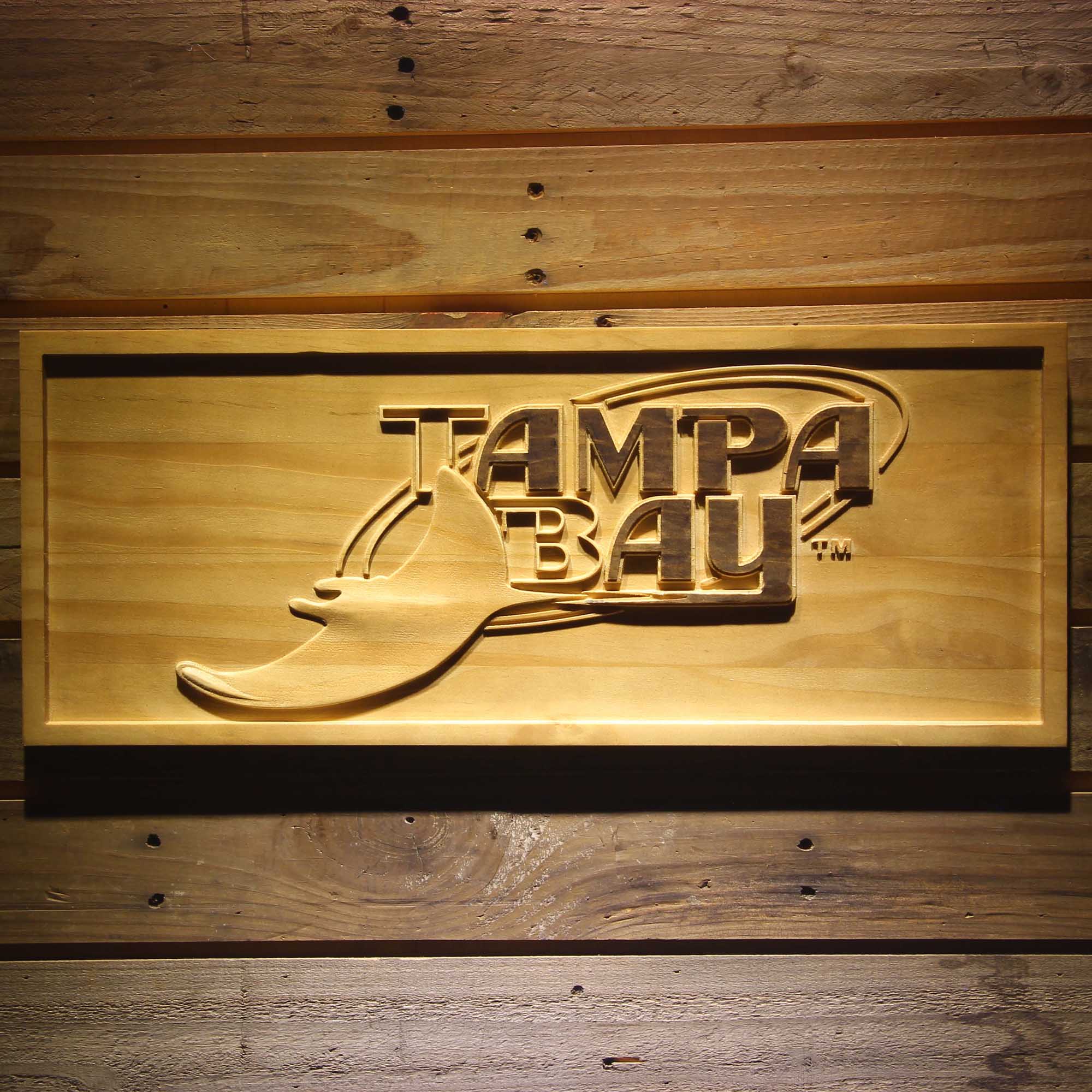 Tampa Bay Rays 3D Wooden Engrave Sign