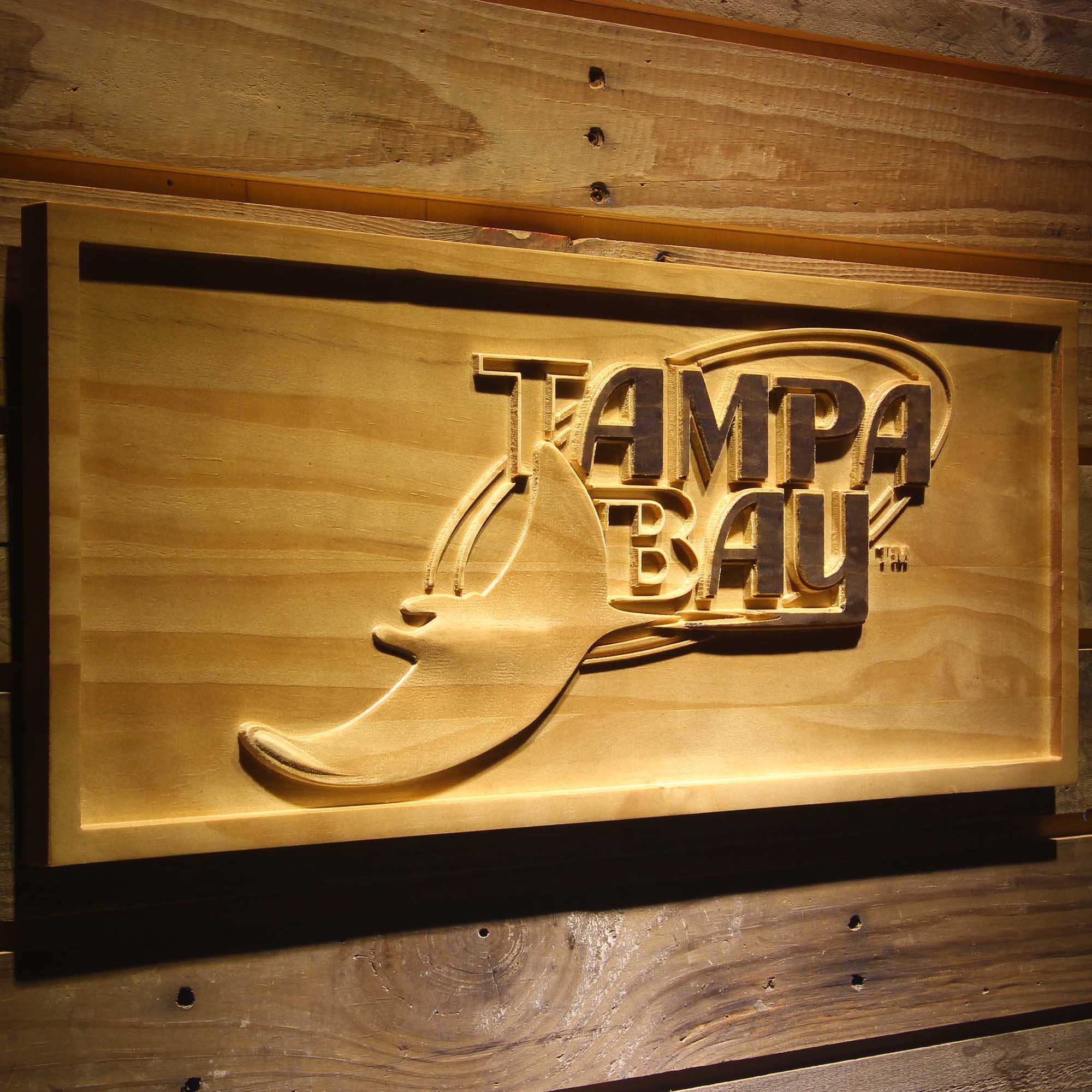 Tampa Bay Rays 3D Wooden Engrave Sign