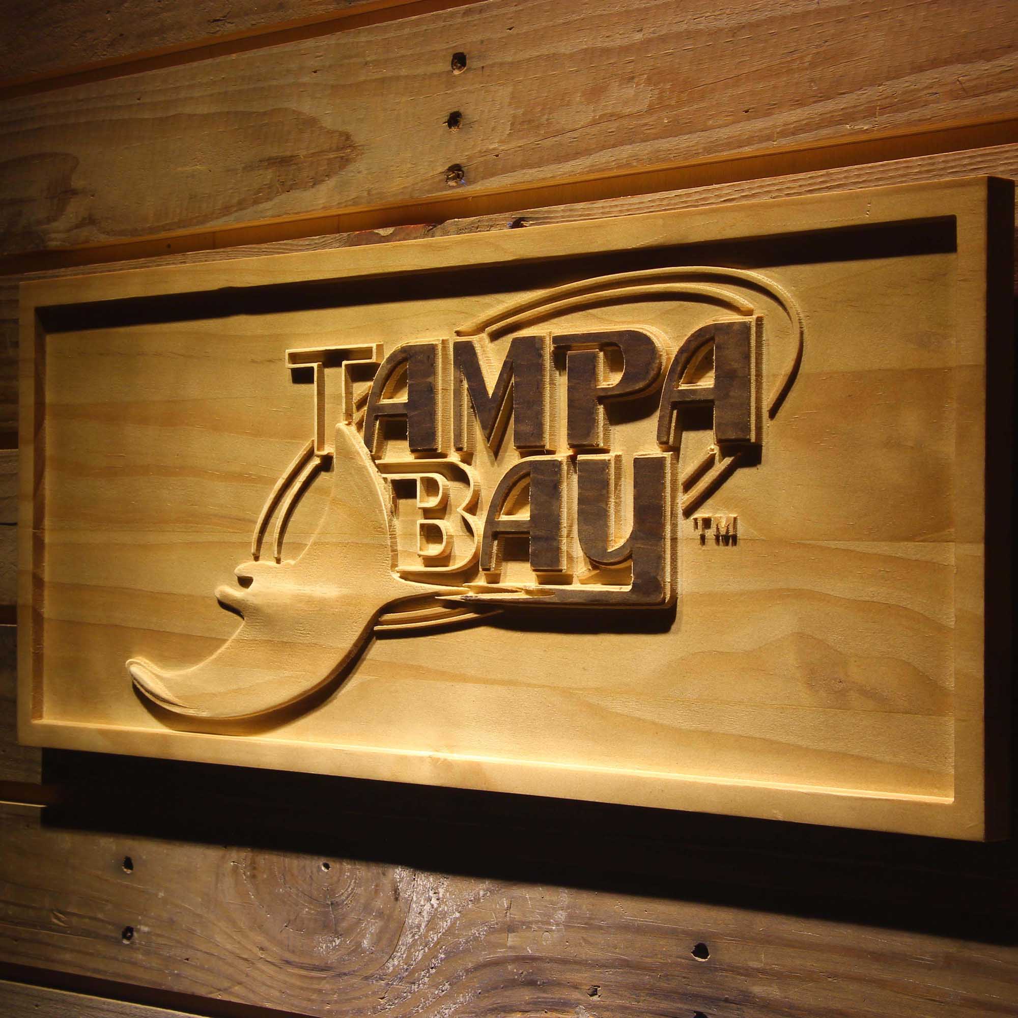 Tampa Bay Rays 3D Wooden Engrave Sign