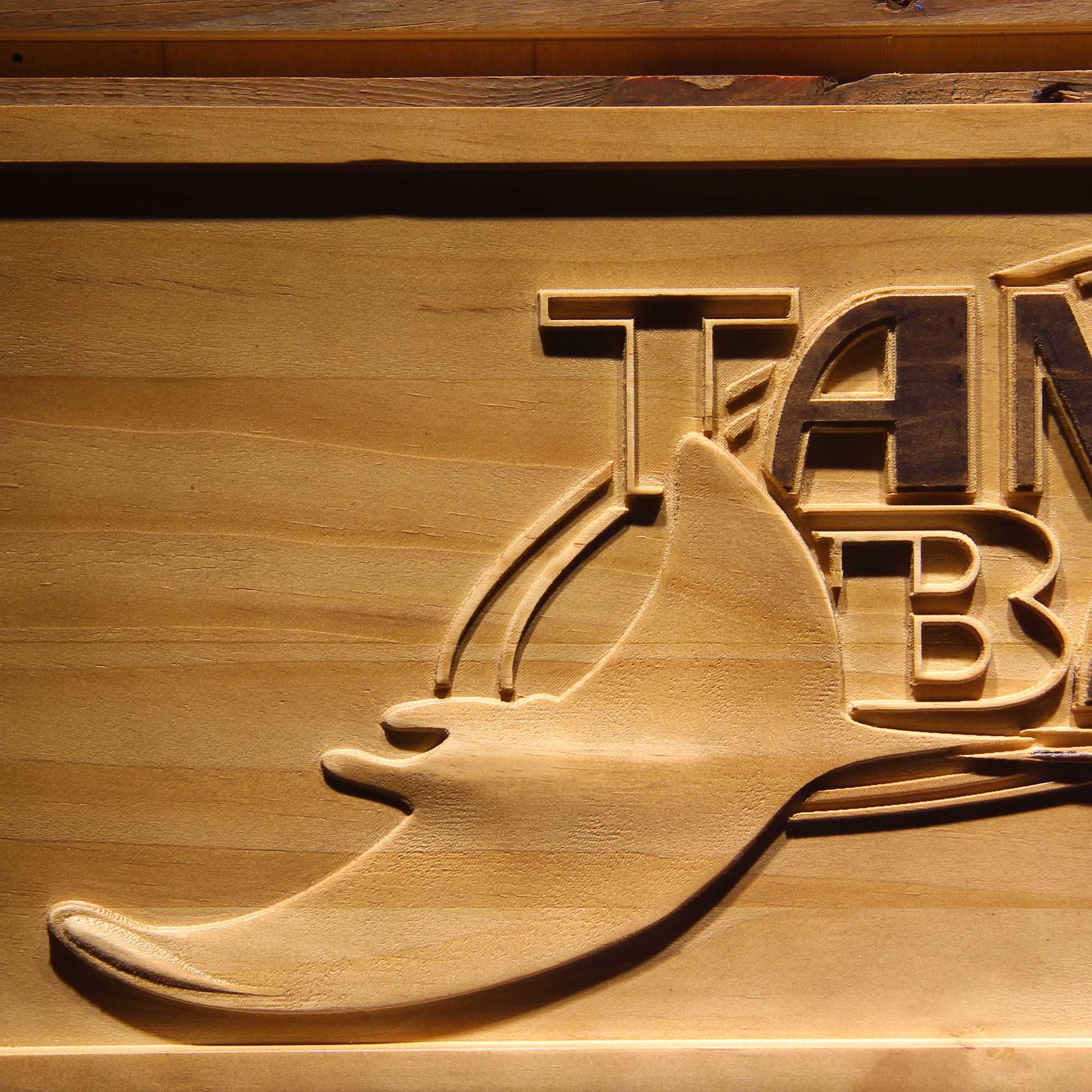 Tampa Bay Rays 3D Wooden Engrave Sign