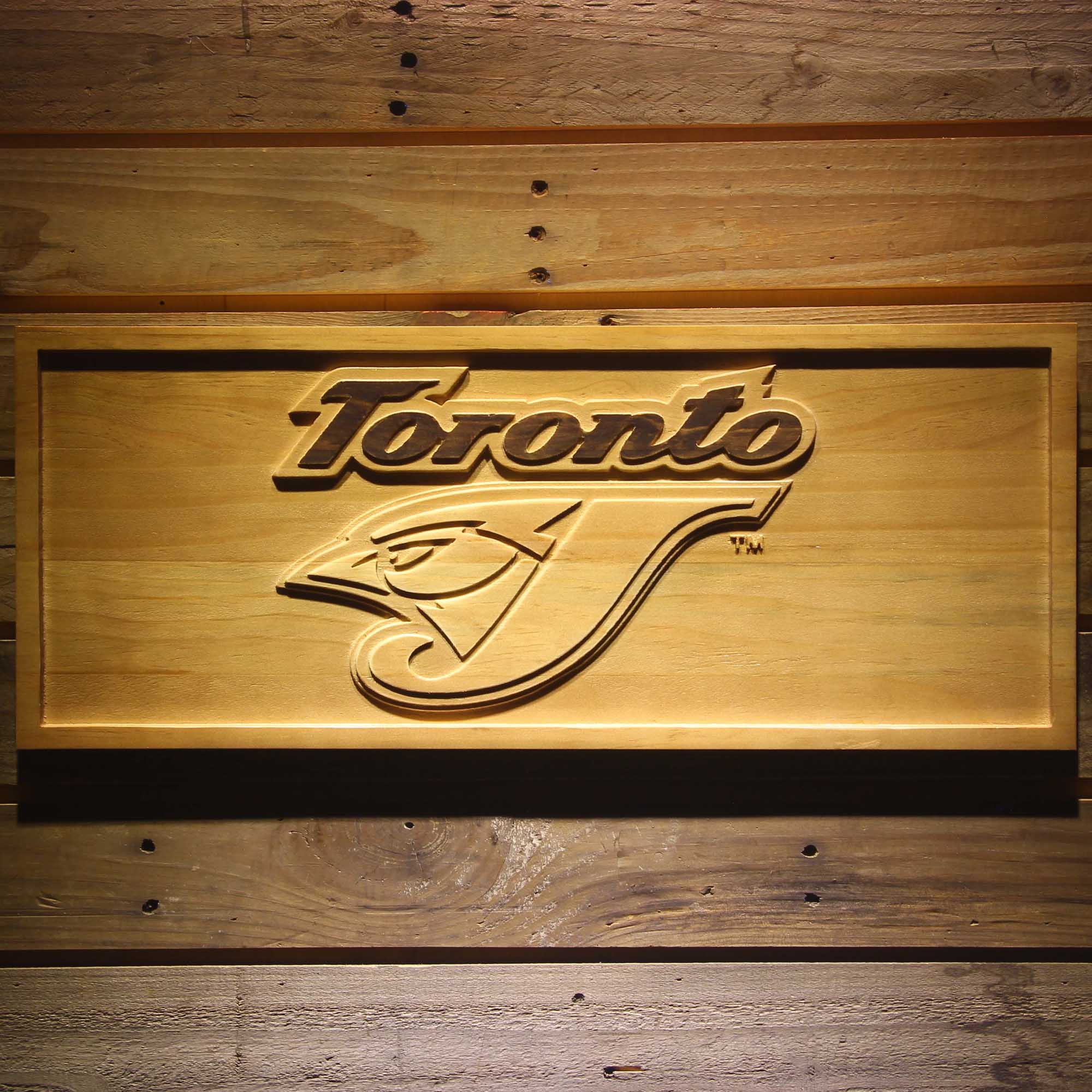 Toronto Blue Jays 3D Wooden Engrave Sign