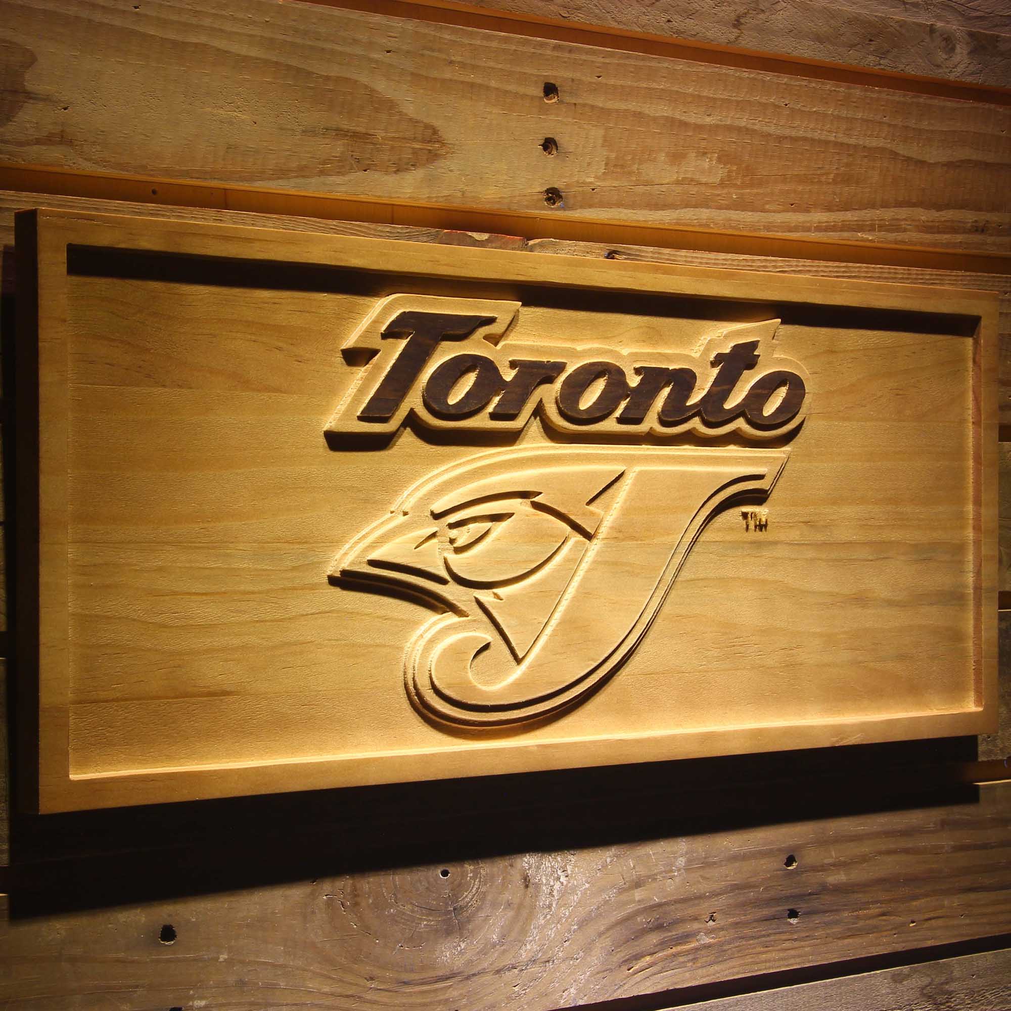 Toronto Blue Jays 3D Wooden Engrave Sign