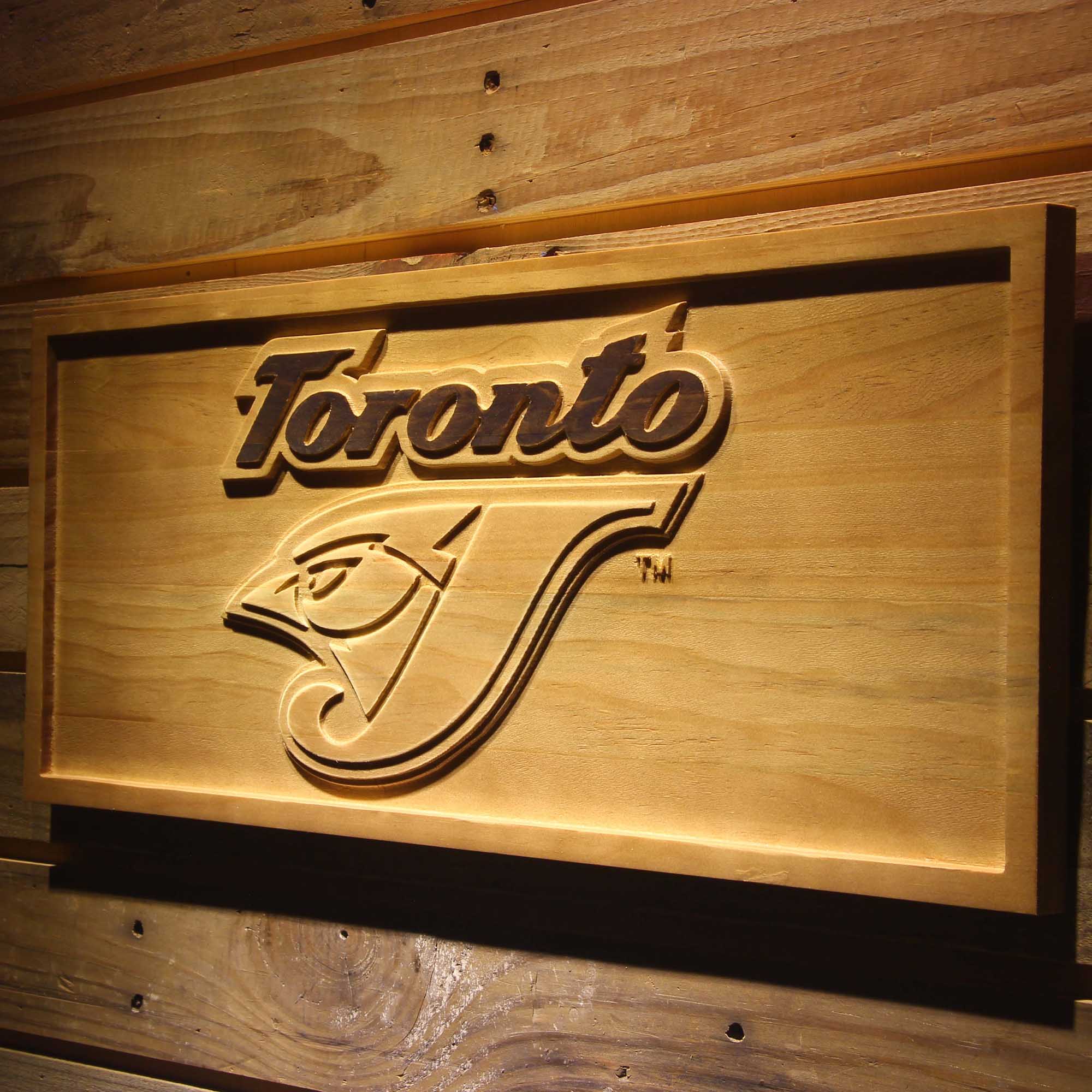 Toronto Blue Jays 3D Wooden Engrave Sign