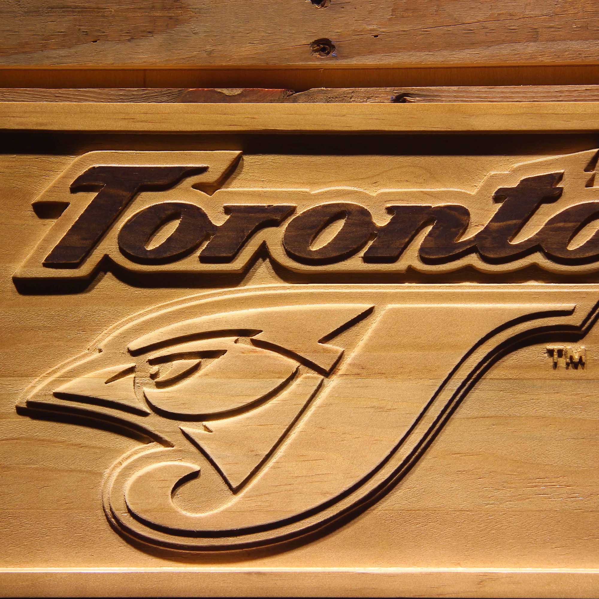 Toronto Blue Jays 3D Wooden Engrave Sign