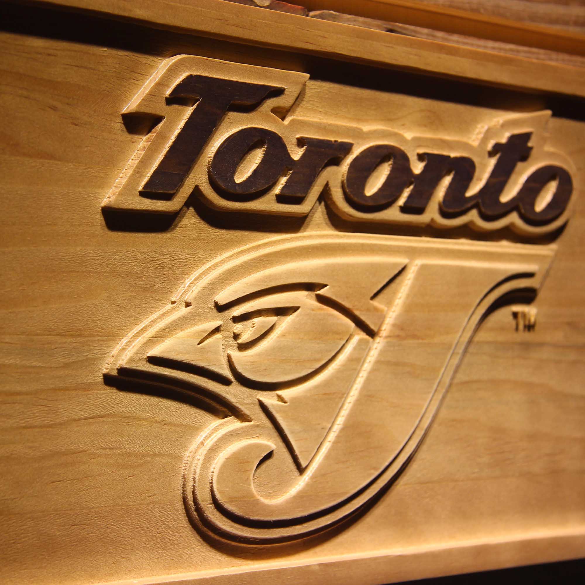 Toronto Blue Jays 3D Wooden Engrave Sign