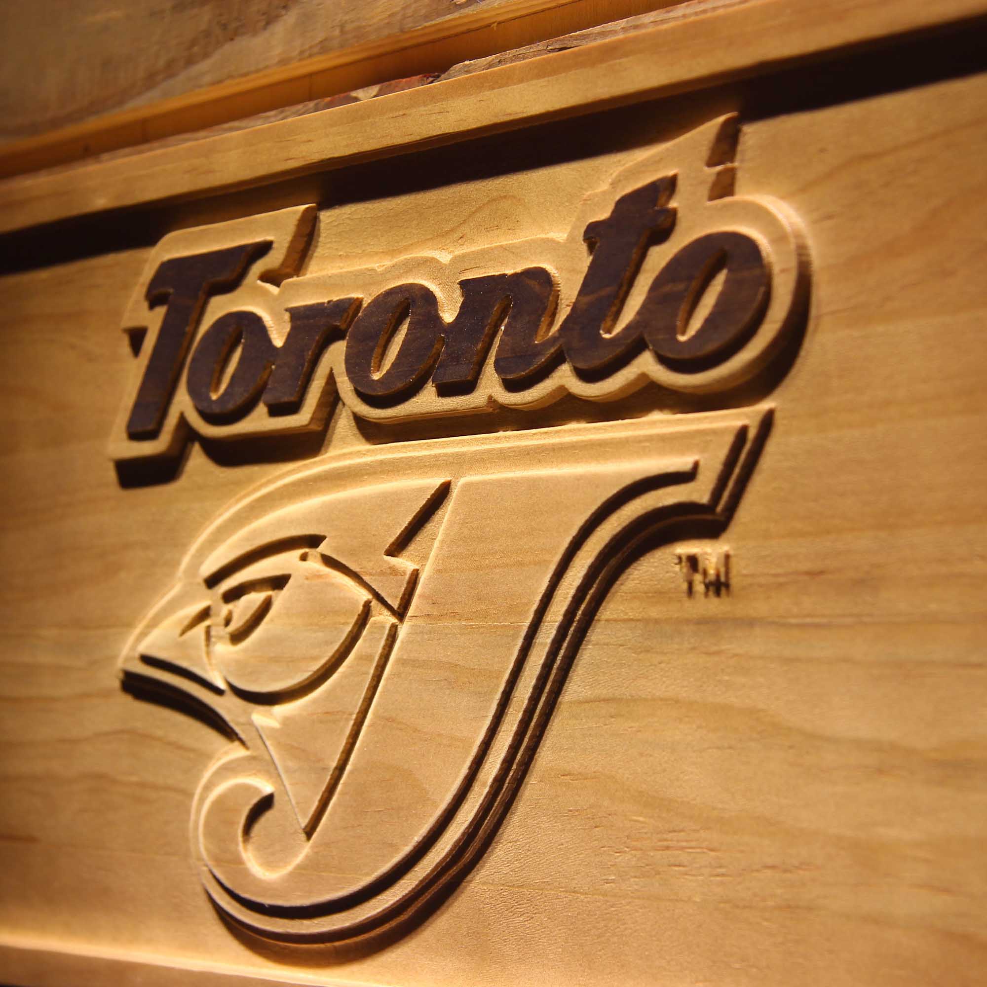 Toronto Blue Jays 3D Wooden Engrave Sign