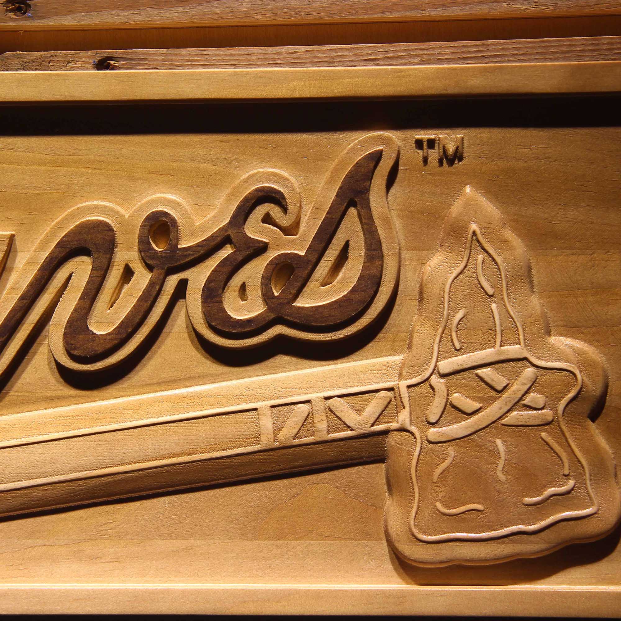 Atlanta Braves 3D Wooden Engrave Sign