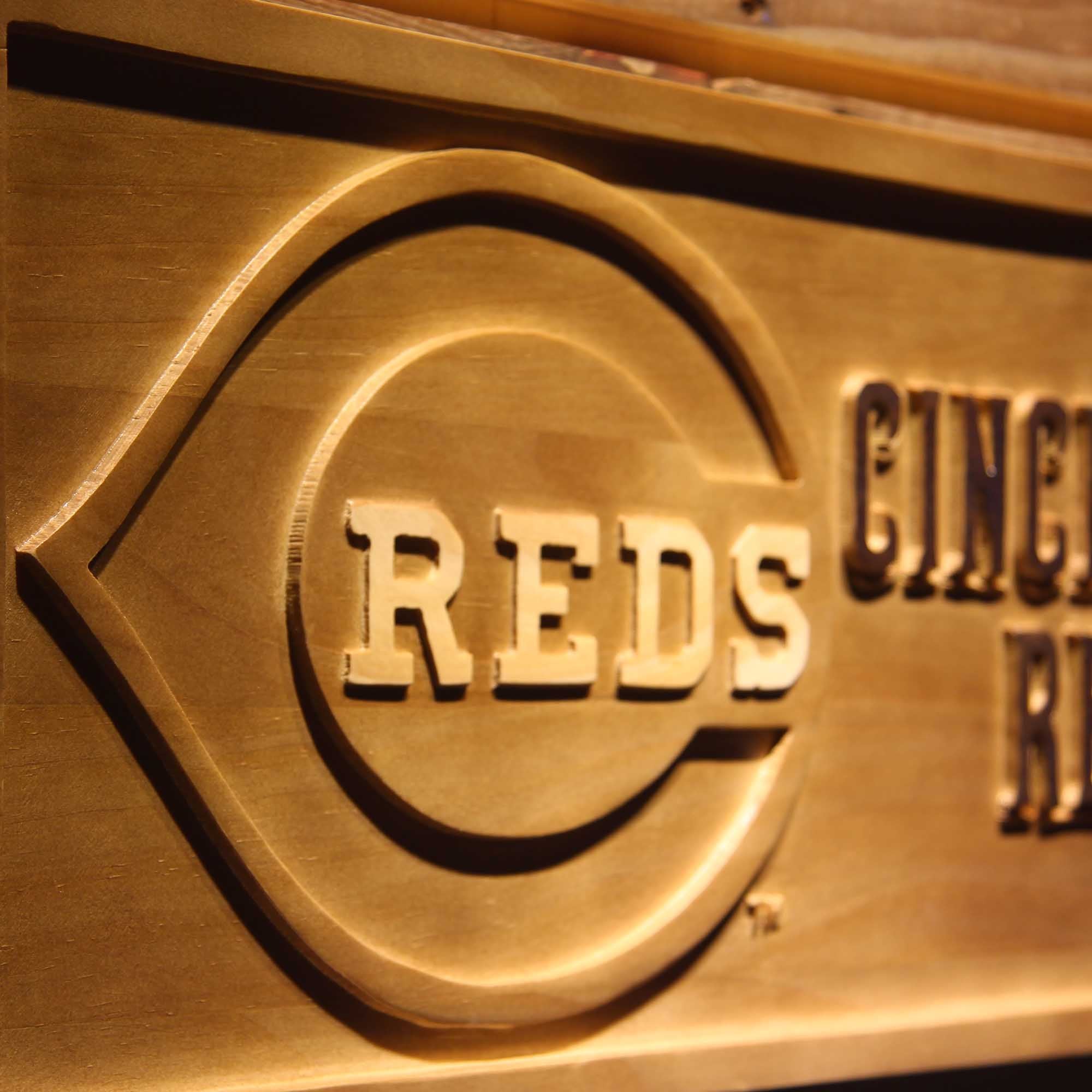 Cincinnati Reds 3D Wooden Engrave Sign